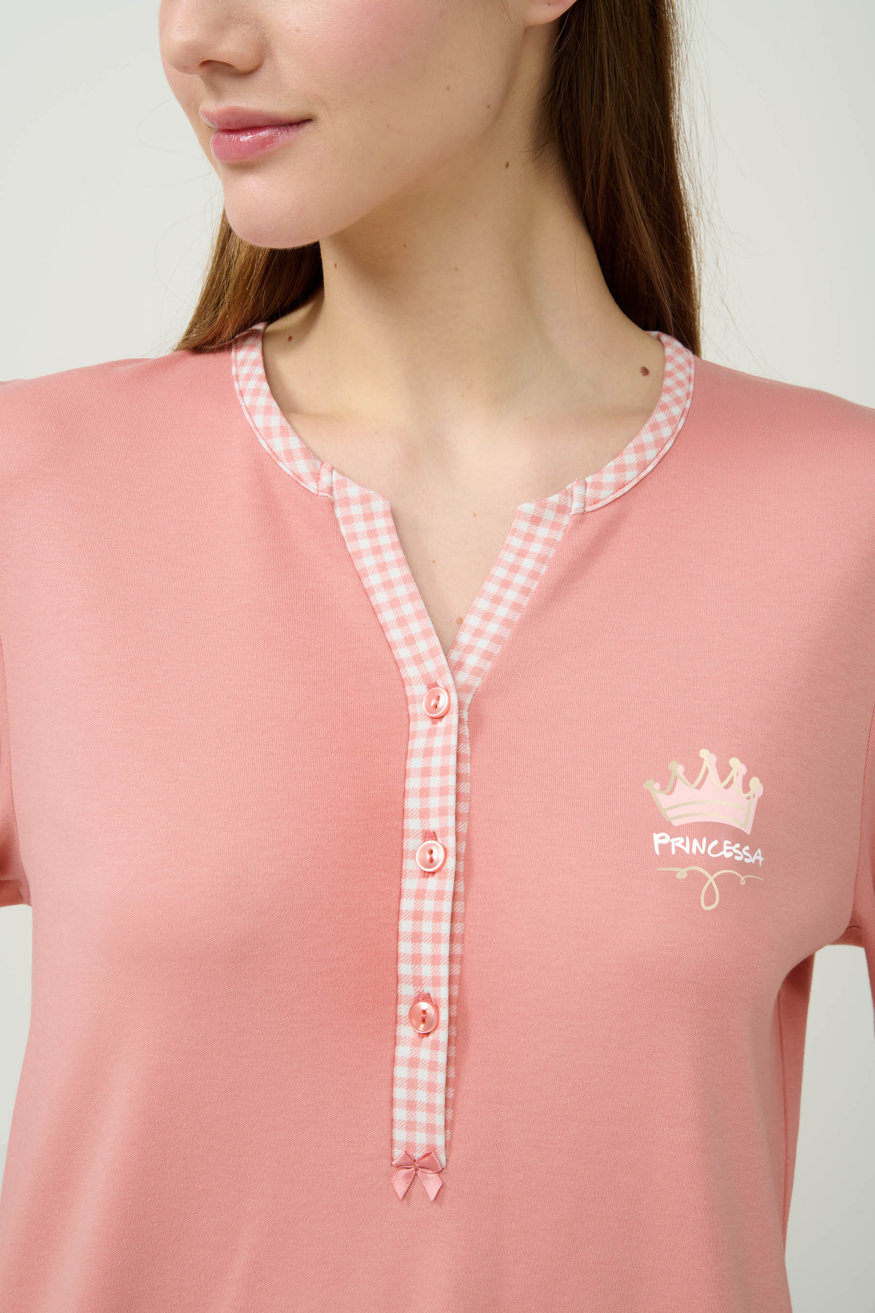 Vamp - Βαμβακερή Γυναικεία Πυτζάμα με Πατιλέτα