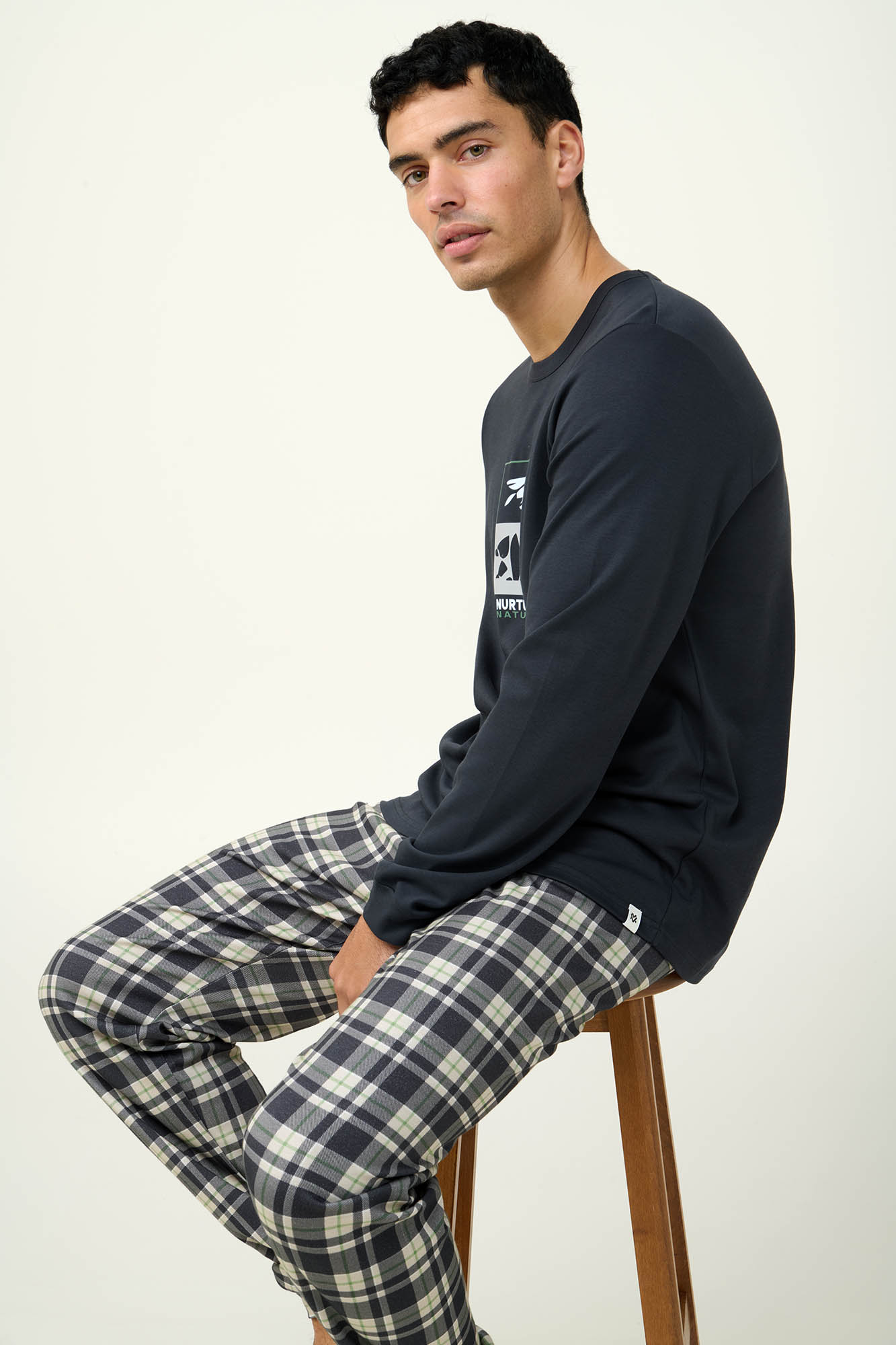 Vamp - Ανδρική Βαμβακερή Πυτζάμα με Μανσέτες