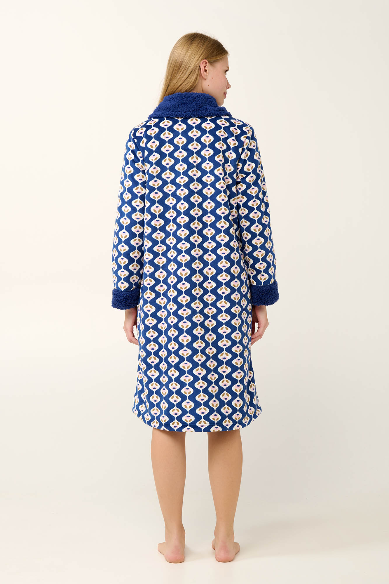 Vamp - Μακριά Γυναικεία Ρόμπα Fleece με Κουμπιά