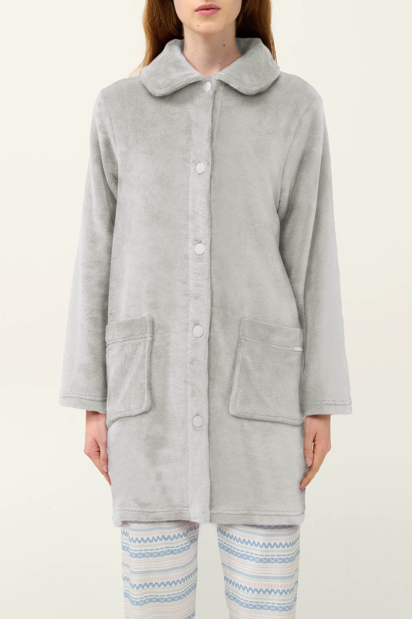 Vamp - Γυναικεία Ρόμπα Fleece με Κουμπιά