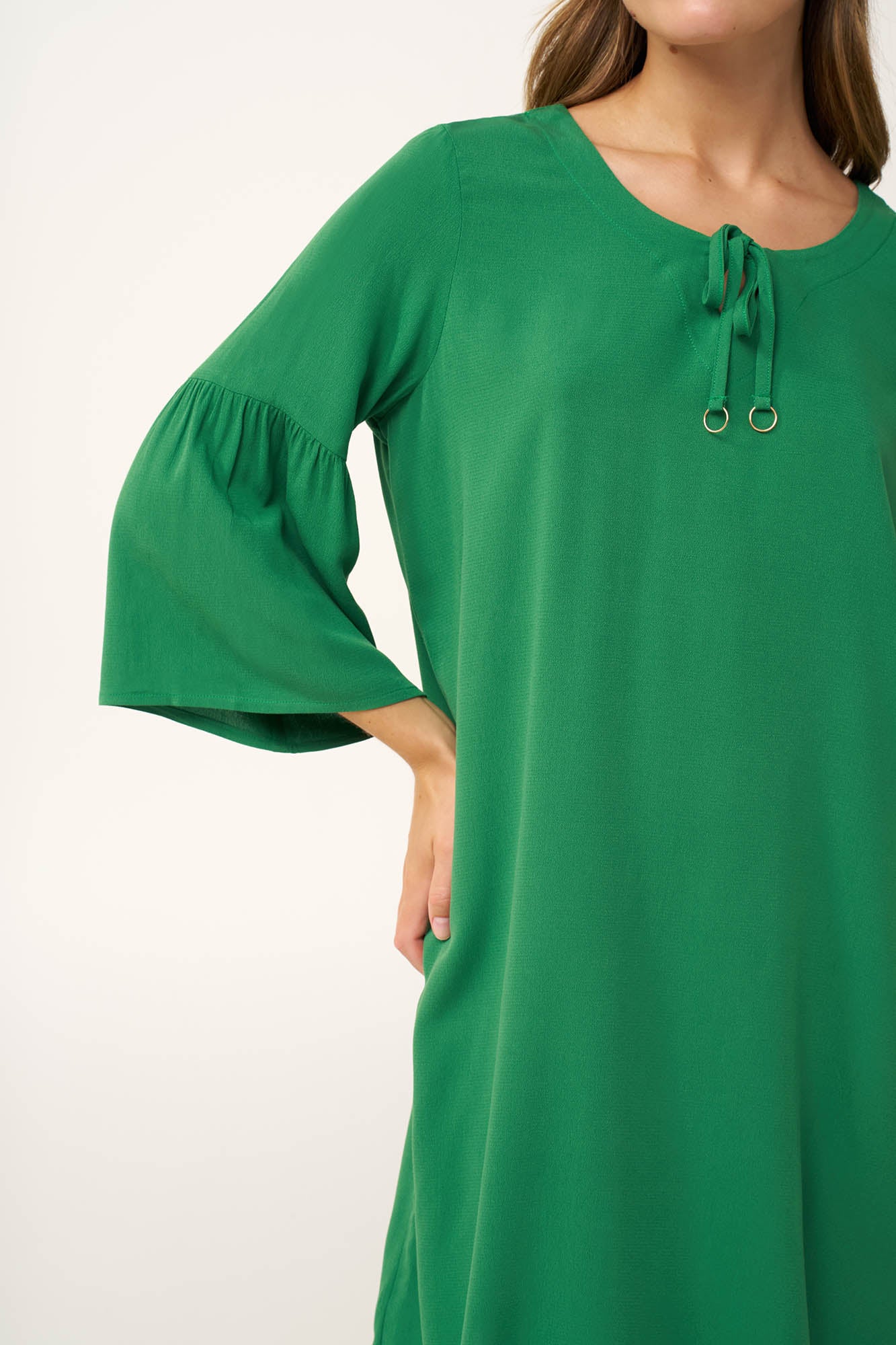 Vamp - Καλοκαιρινό Κρεπ Φόρεμα με Μανίκι