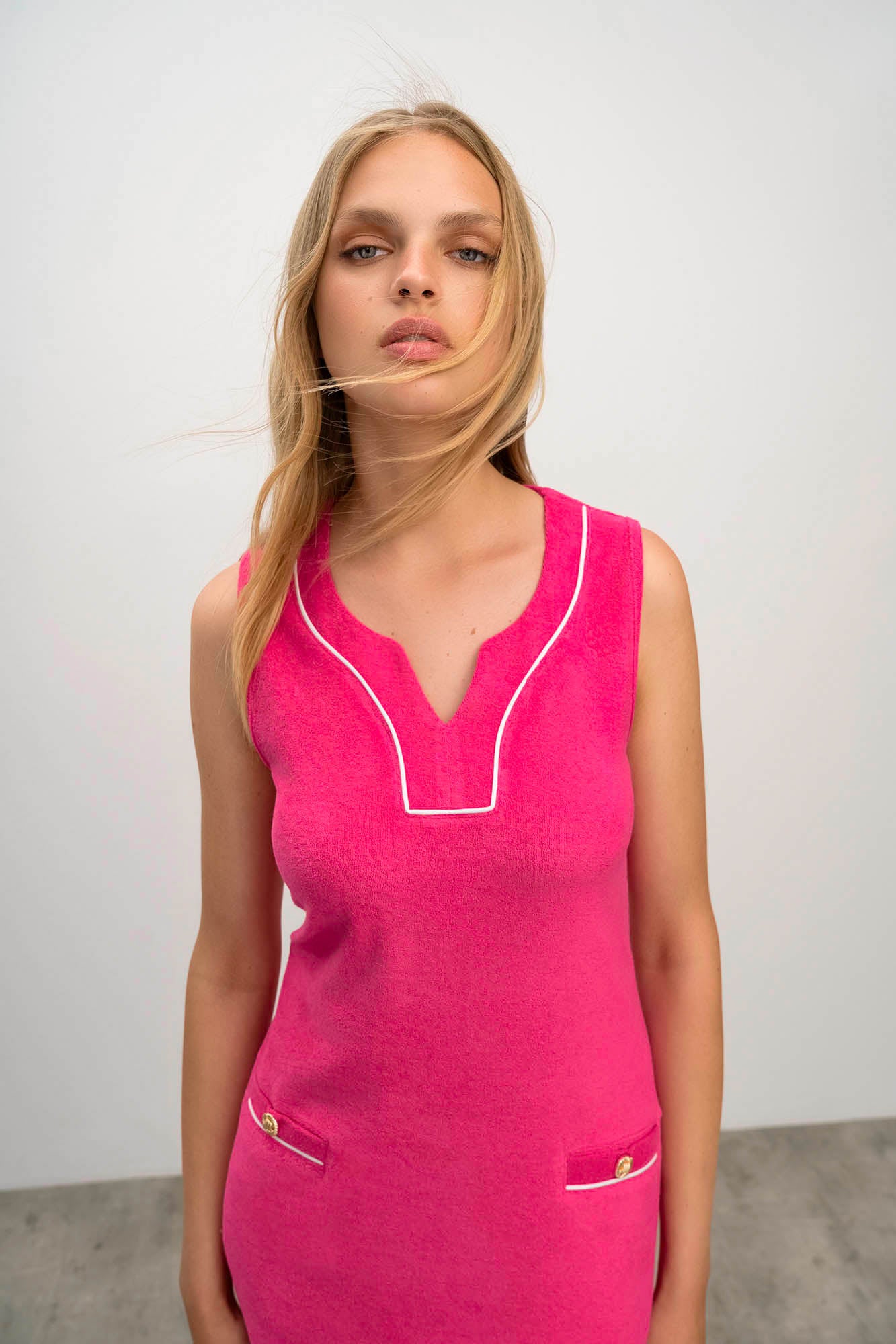 Vamp - Μονόχρωμο Frottee Φόρεμα