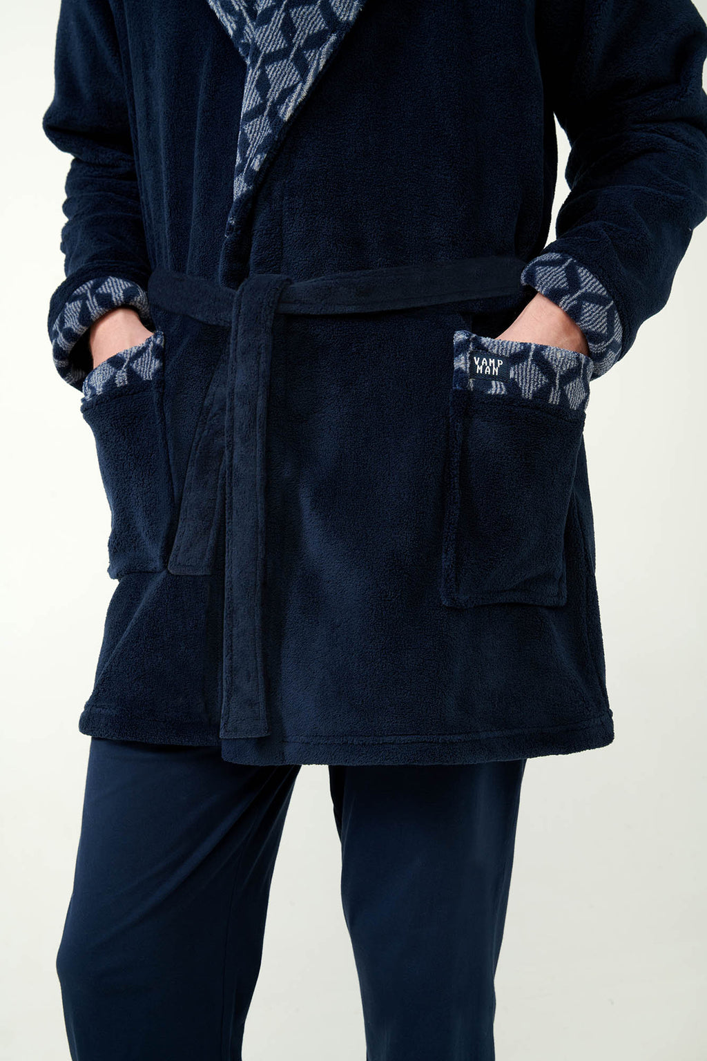 Vamp - Σταυρωτή Fleece Ρόμπα με Πέτο