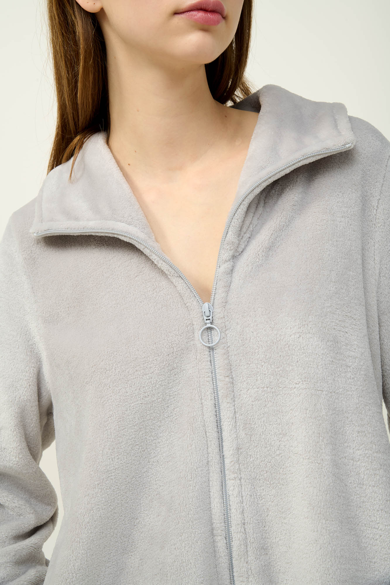 Vamp - Γυναικεία Fleece Ρόμπα με Φερμουάρ