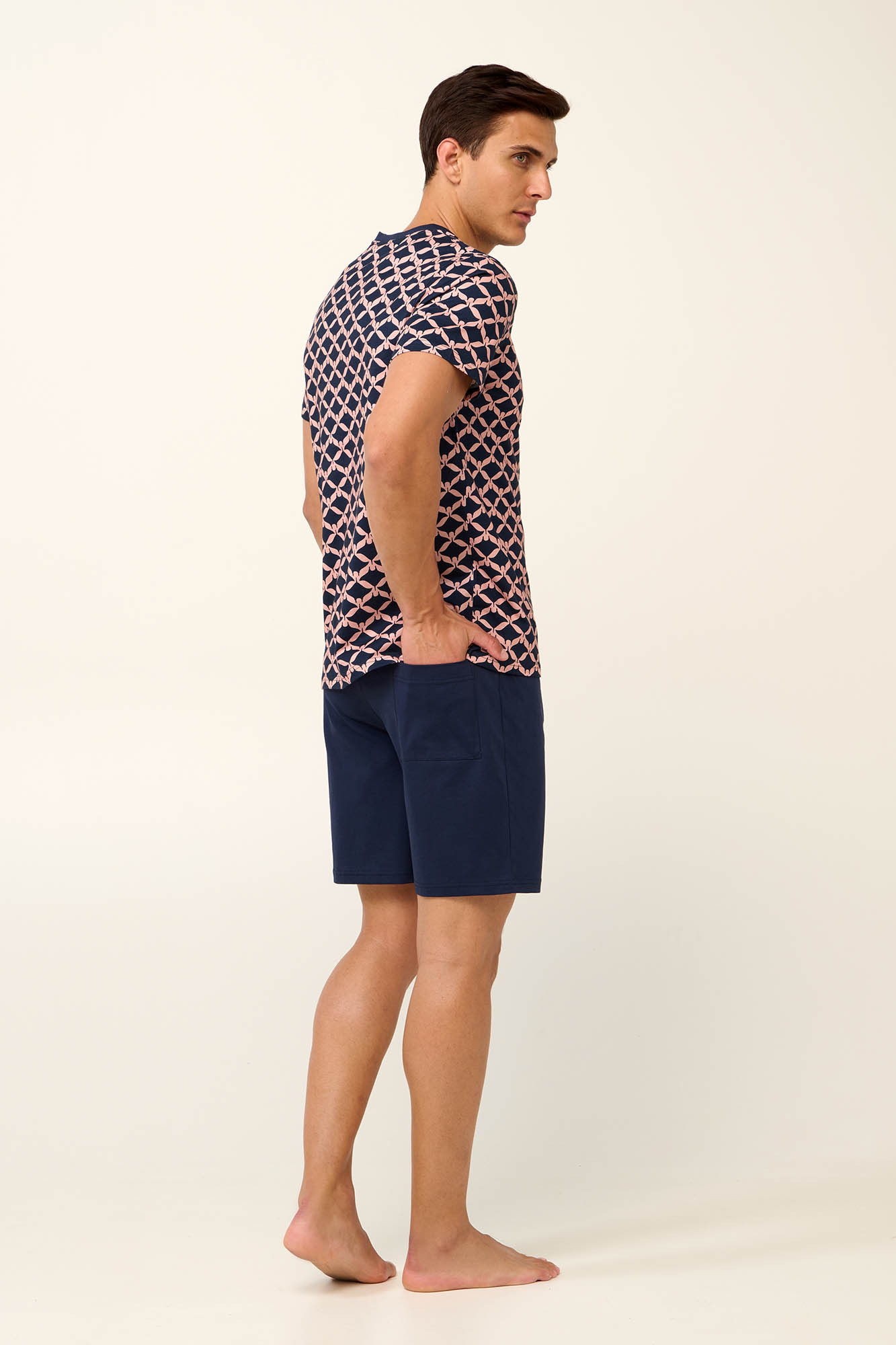 Vamp - Βαμβακερή Ανδρική Πυτζάμα με V Λαιμόκοψη