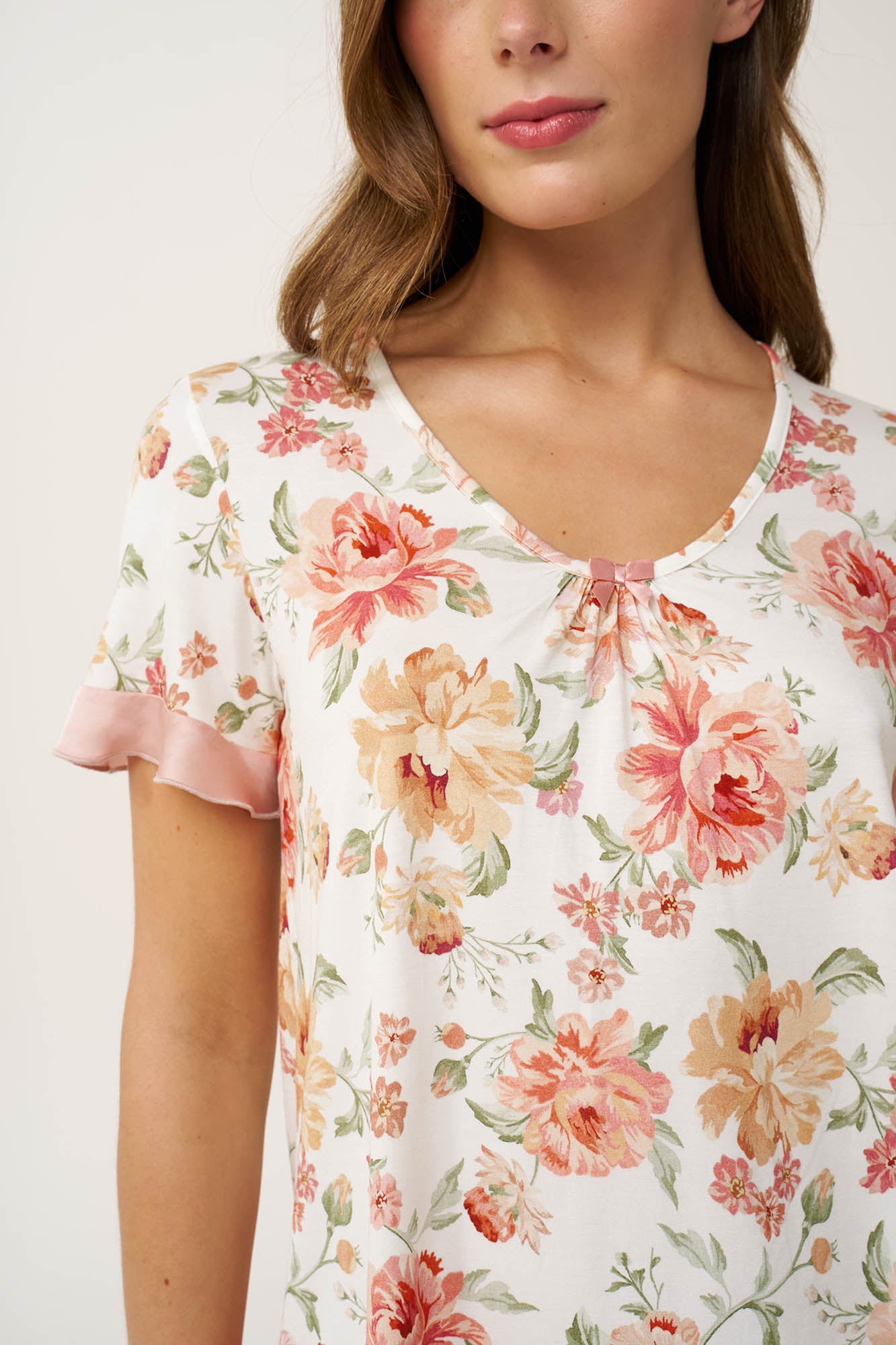 Vamp - Γυναικεία Micromodal Πυτζάμα Φλοράλ