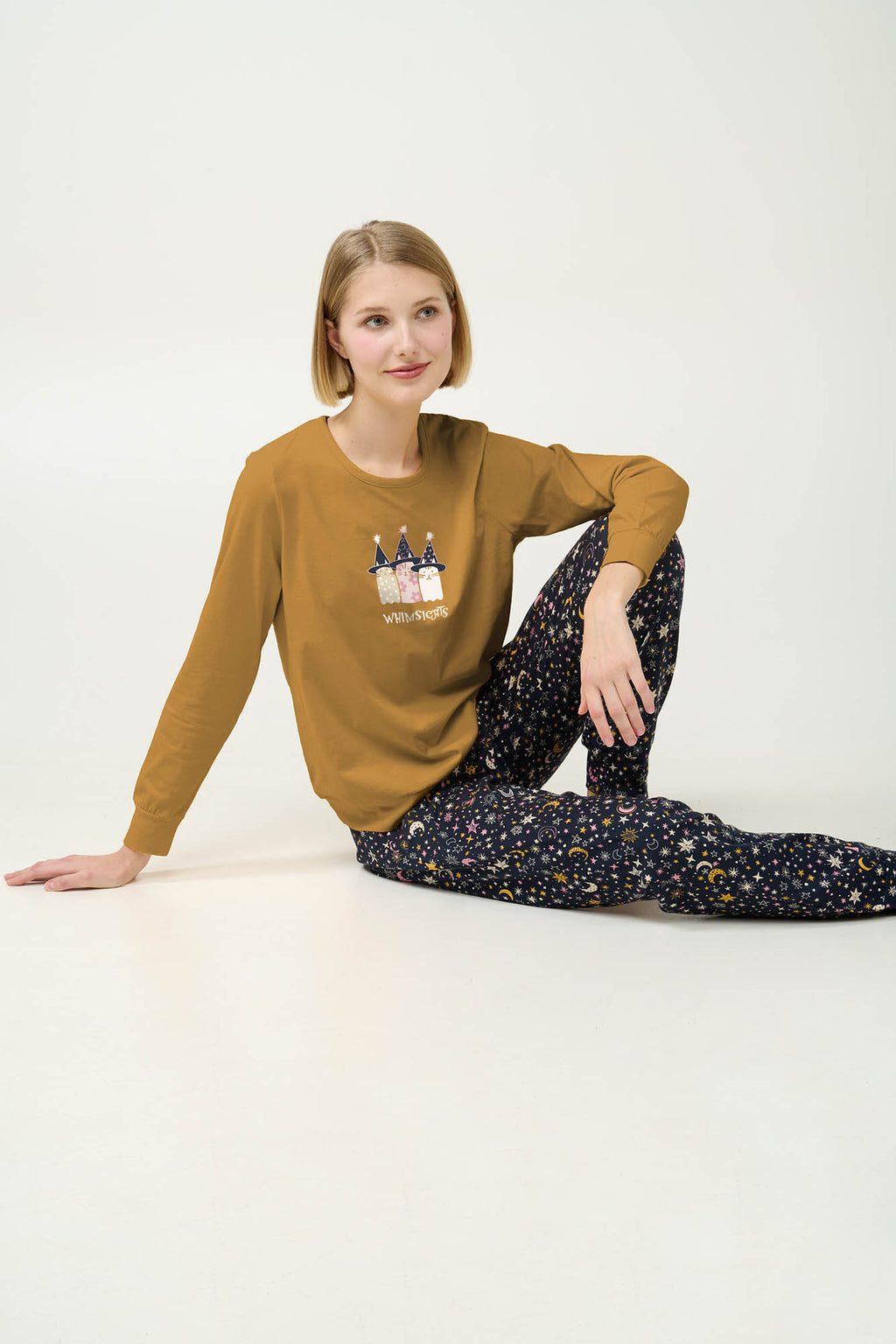 Vamp - Γυναικεία Βαμβακερή Πυτζάμα με Μανσέτες