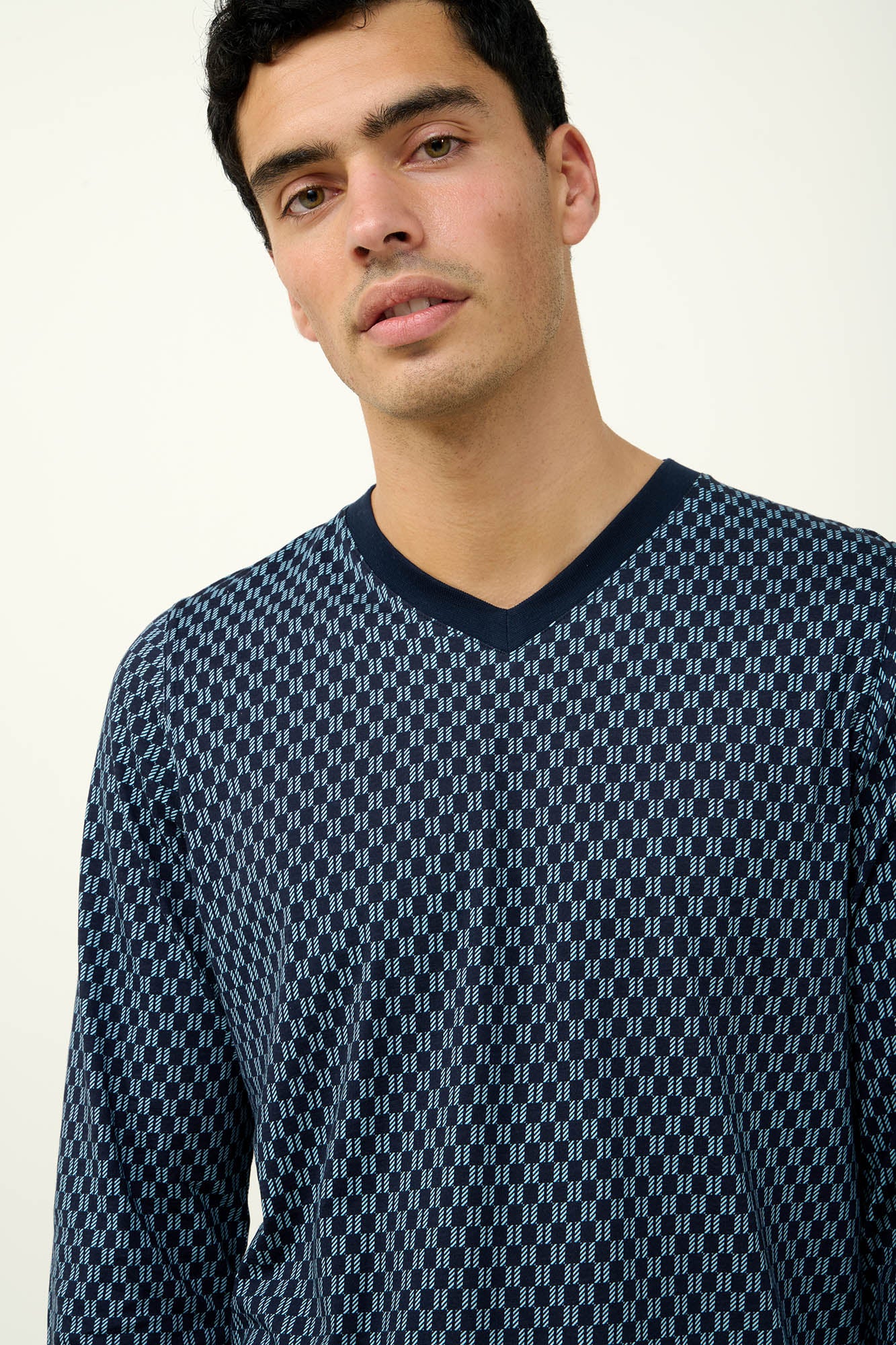 Vamp - Ανδρική Βαμβακερή Πυτζάμα με V Λαιμόκοψη