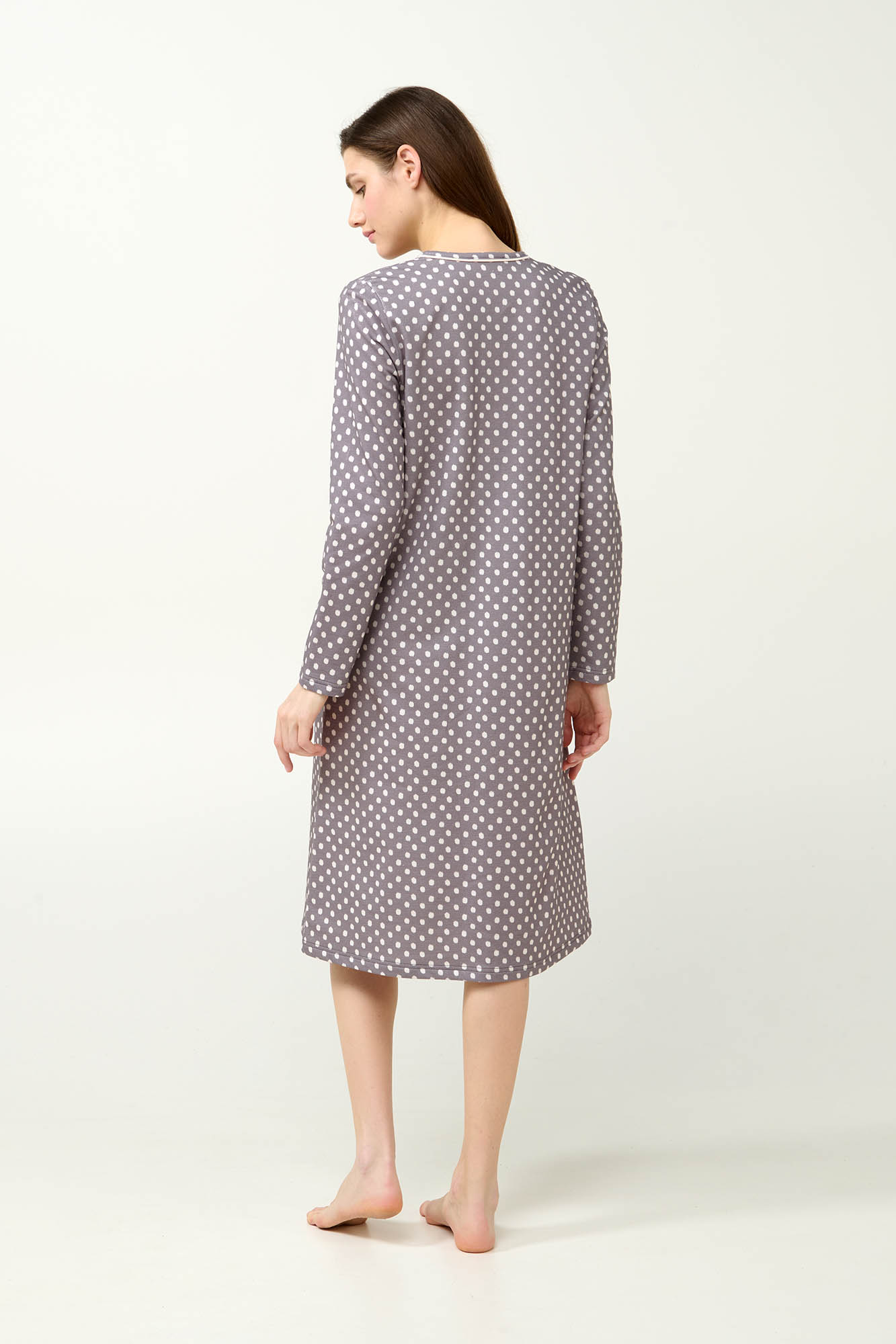 Vamp - Πουά Φούτερ Νυχτικό με Πατιλέτα