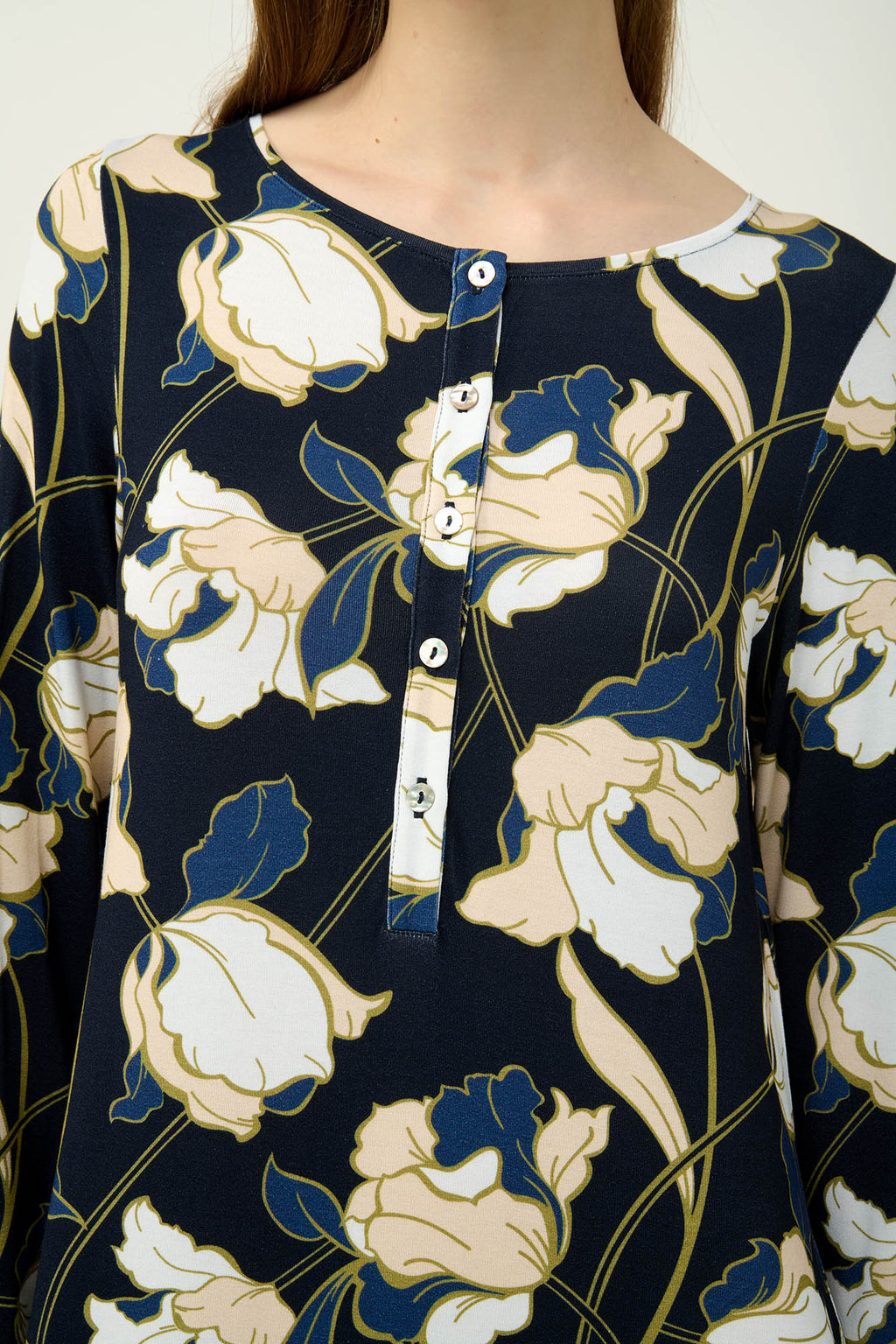 Vamp - Φλοράλ Νυχτικό Viscose με Πατιλέτα