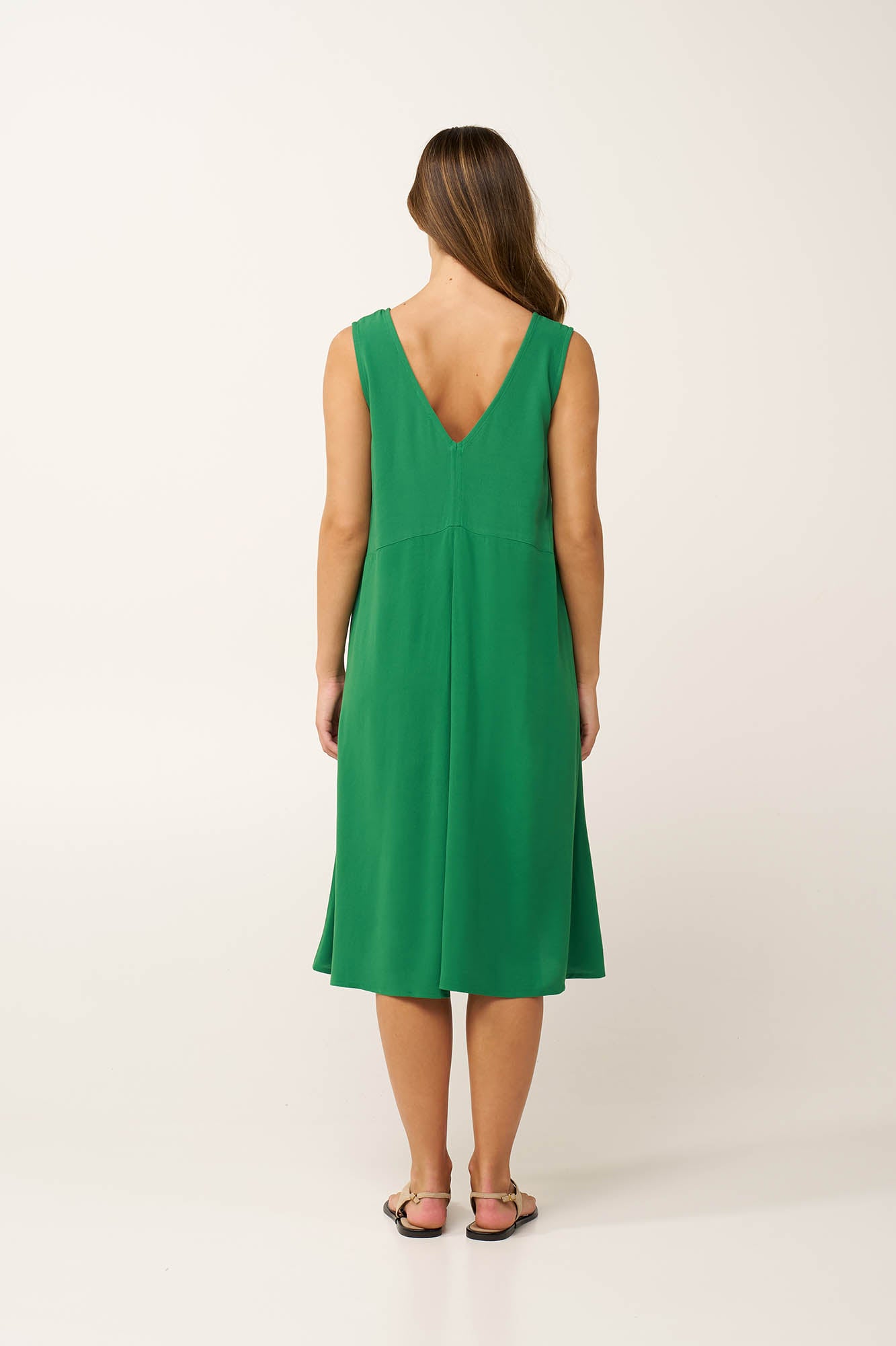 Vamp - Καλοκαιρινό Κρεπ Φόρεμα με Πιέτα