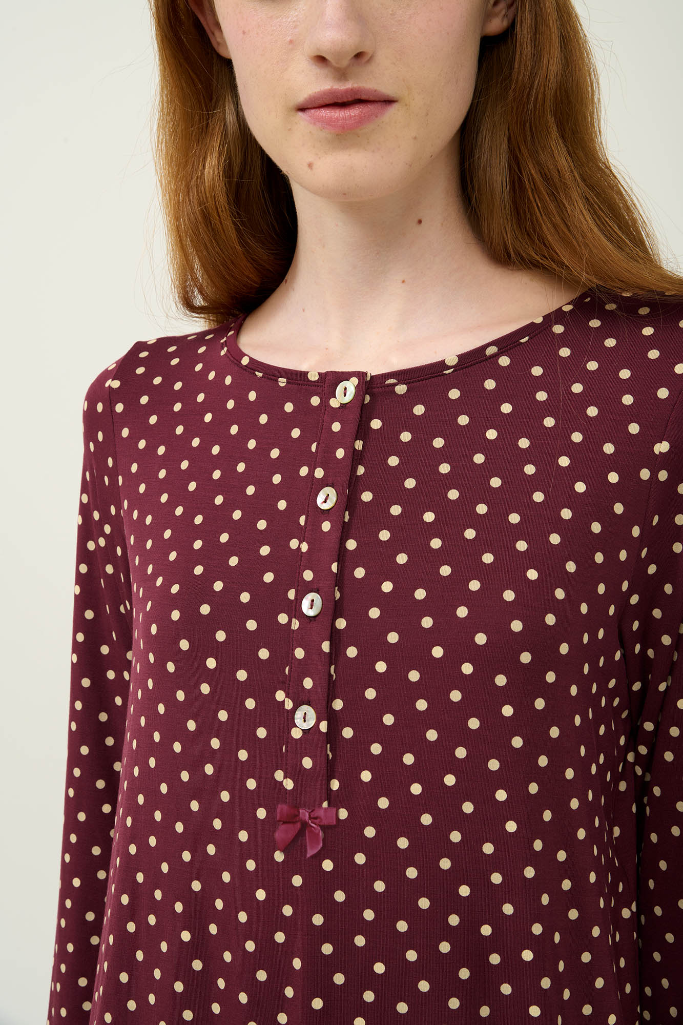 Vamp - Γυναικεία Πουά Πυτζάμα Micromodal με Πατιλέτα