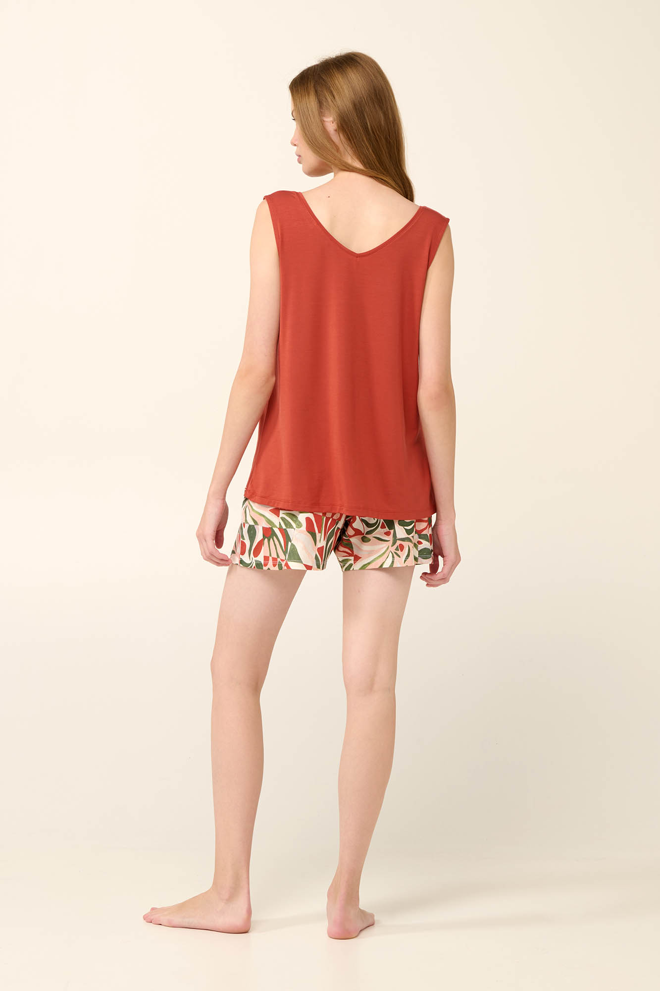 Vamp - Γυναικεία Πυτζάμα Micromodal με Κοντό Παντελόνι