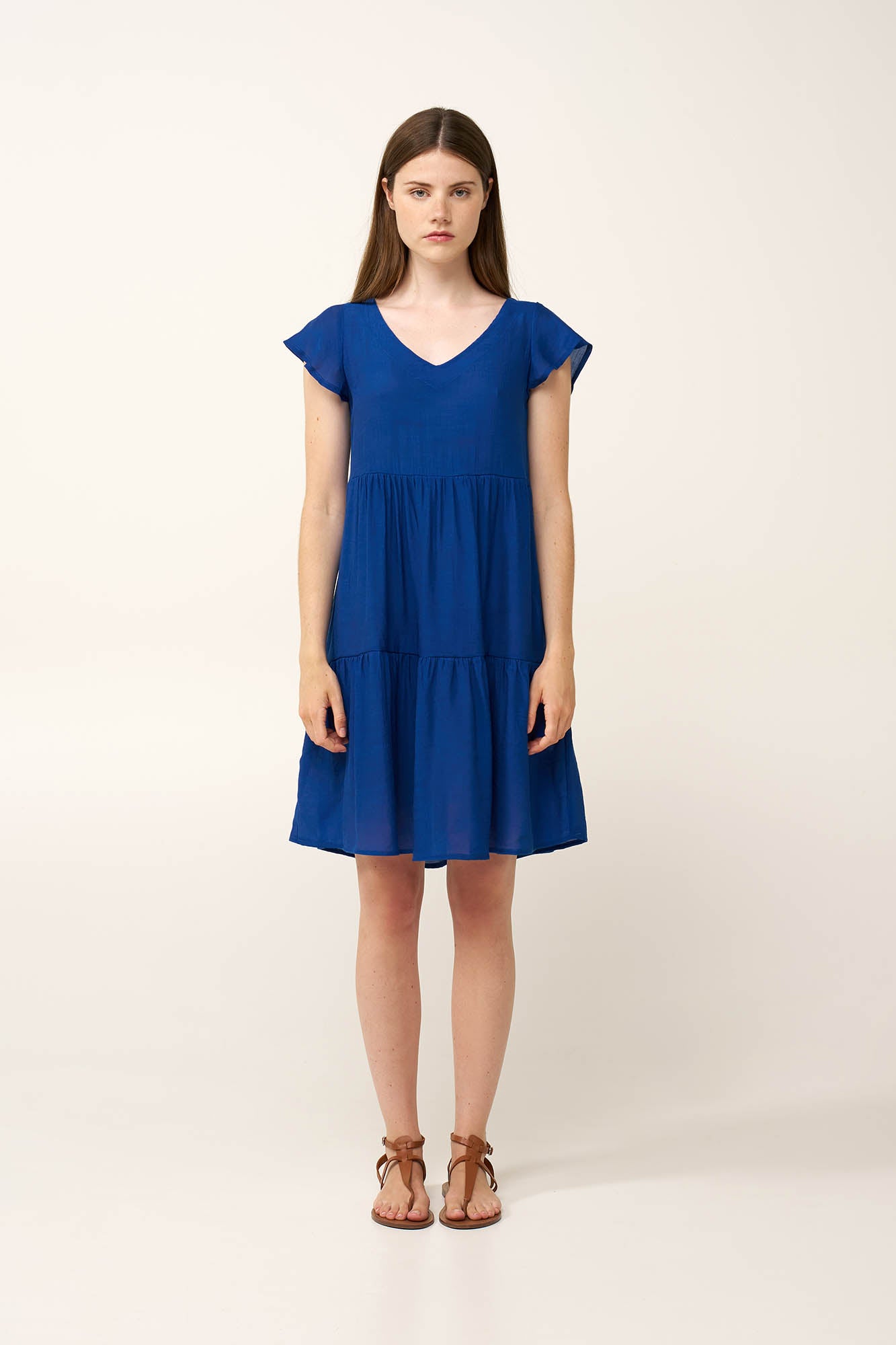 Vamp - Μονόχρωμο Καλοκαιρινό Φόρεμα από Γάζα