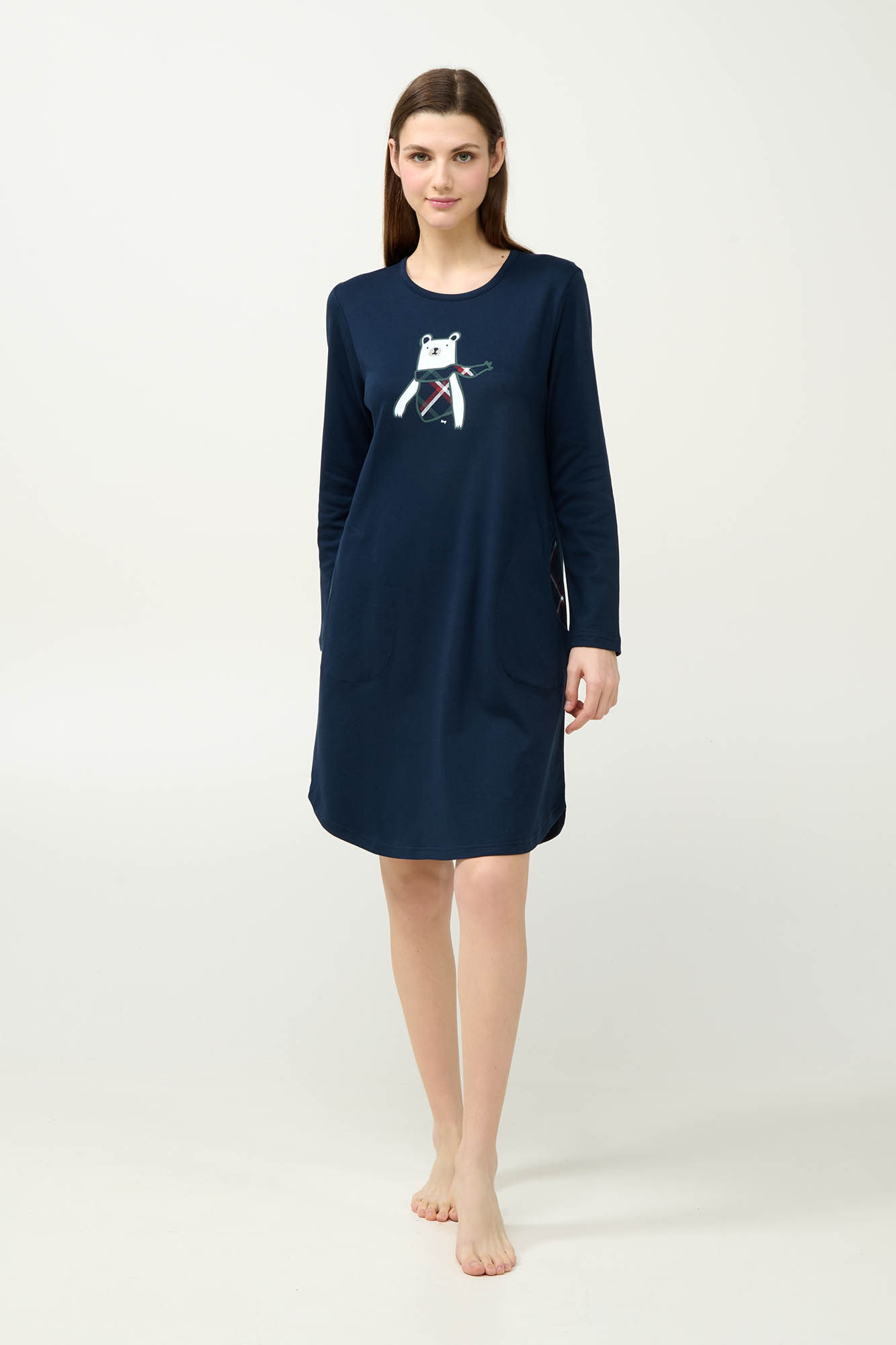 Vamp - Βαμβακερό Νυχτικό με Τσέπες