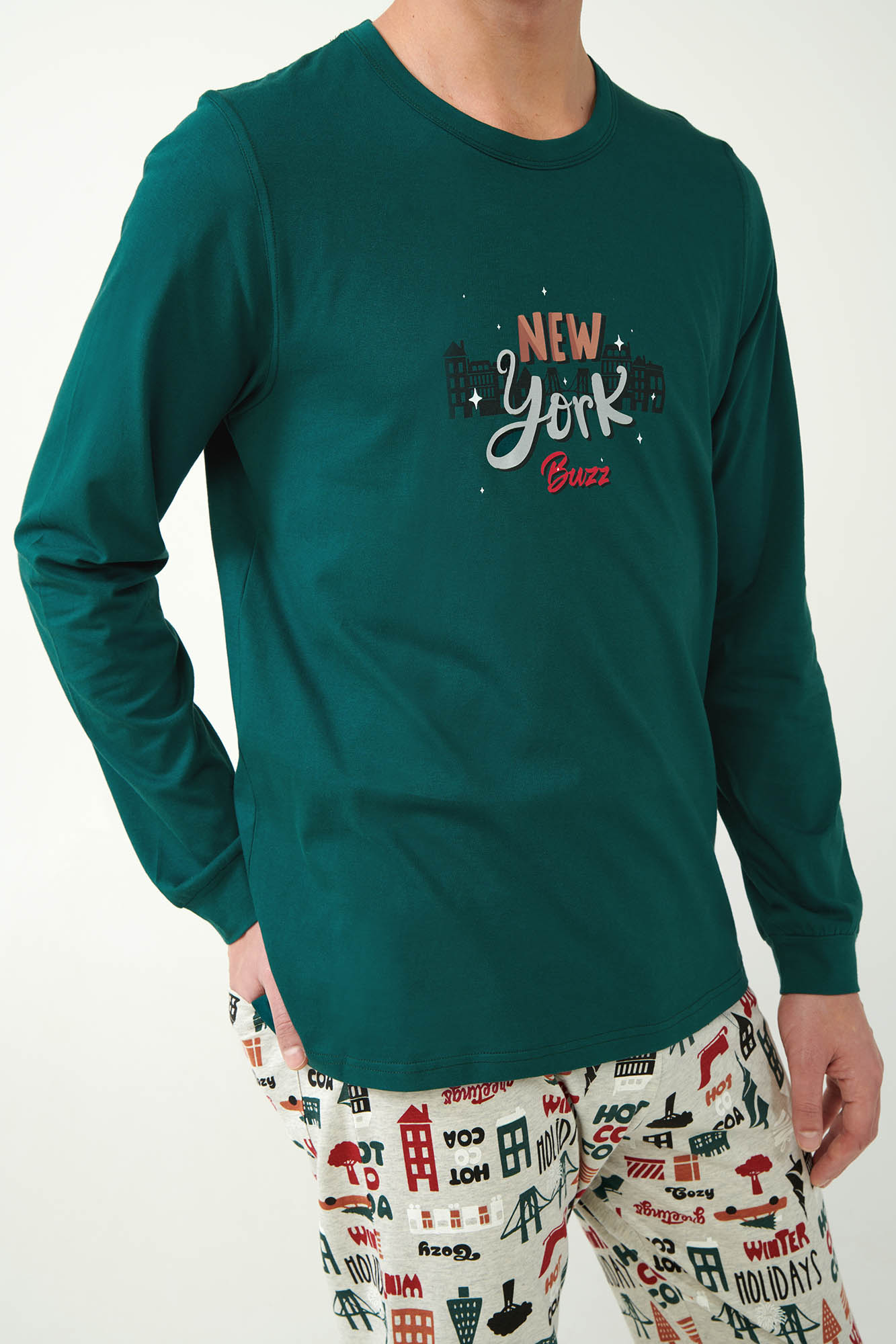 Vamp - Βαμβακερή Πυτζάμα με Γιορτινό Μοτίβο