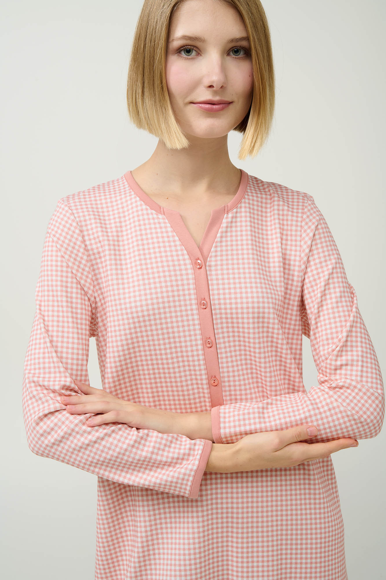 Vamp - Γυναικείο Βαμβακερό Νυχτικό με Πατιλέτα