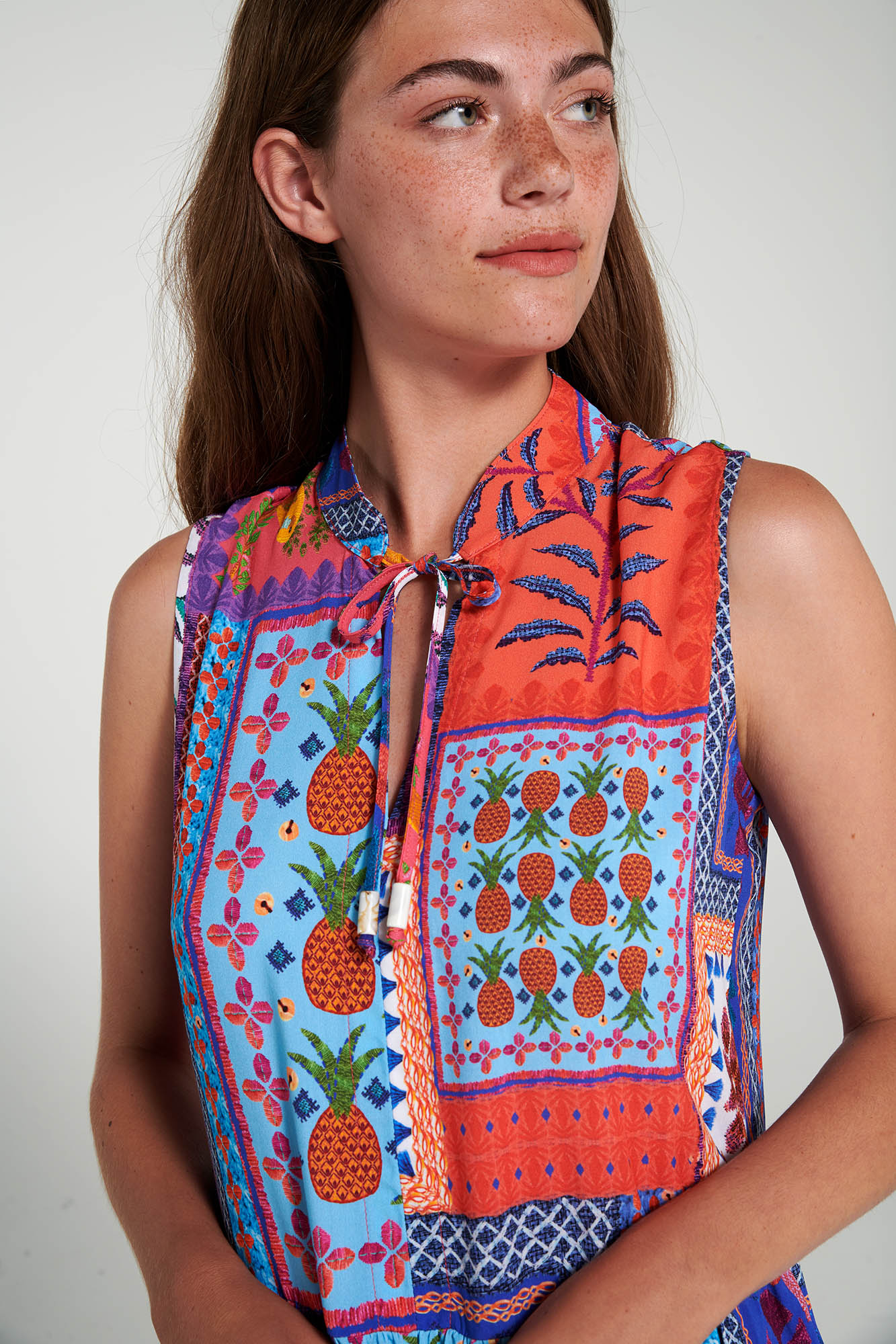 Vamp - Εμπριμέ Αμάνικο Φόρεμα