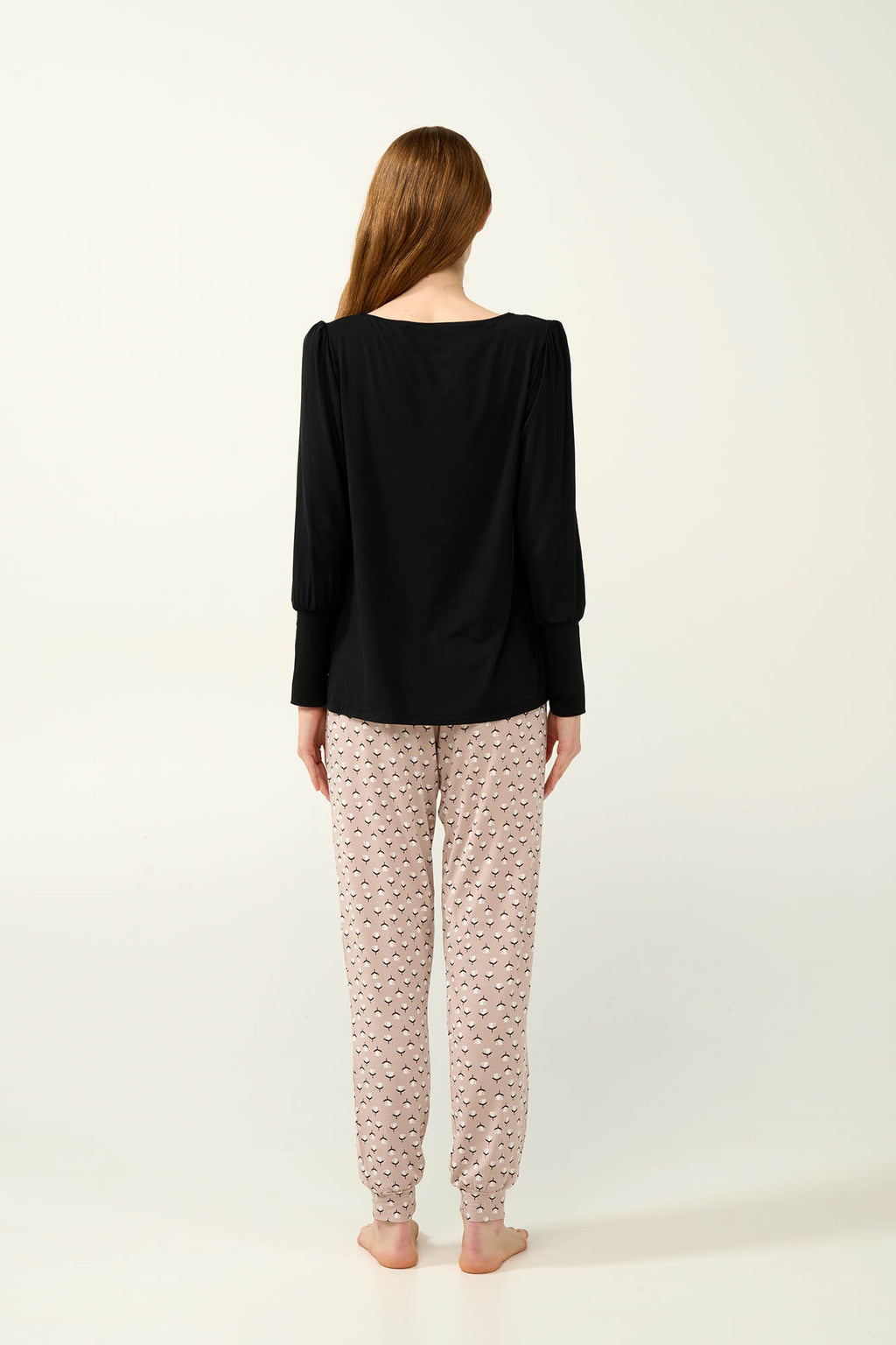 Vamp - Φλοράλ Γυναικεία Πυτζάμα Micromodal με Μανσέτες