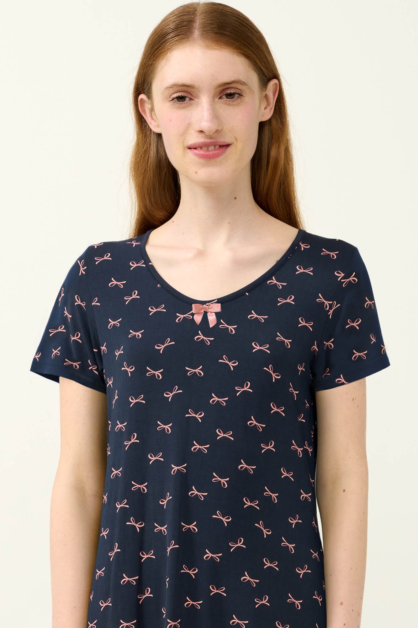 Vamp - Νυχτικό Micromodal με Κοντά Μανίκια