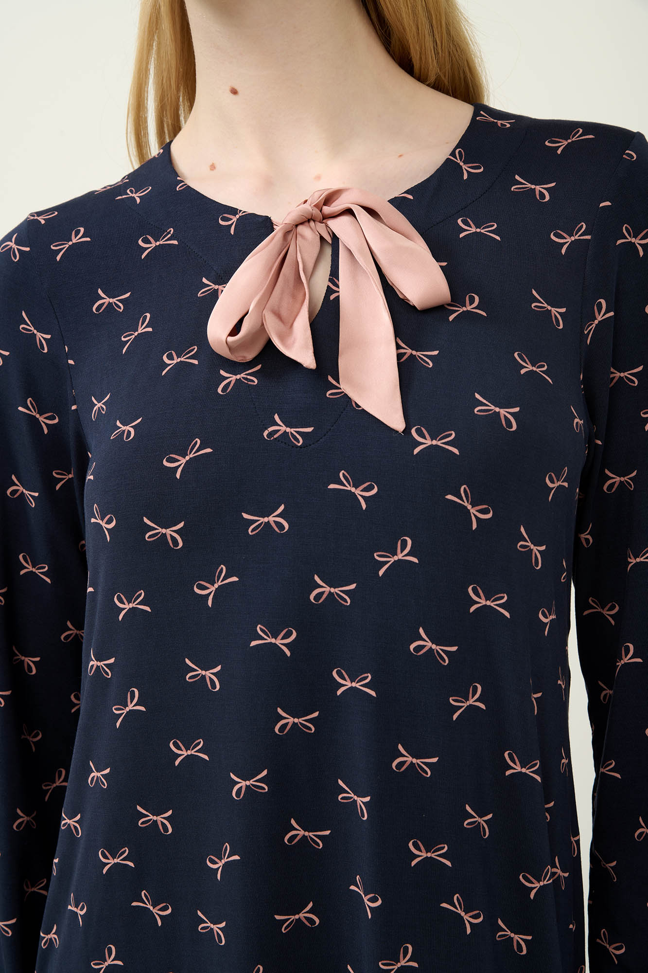 Vamp - Νυχτικό Micromodal με Φιογκάκια