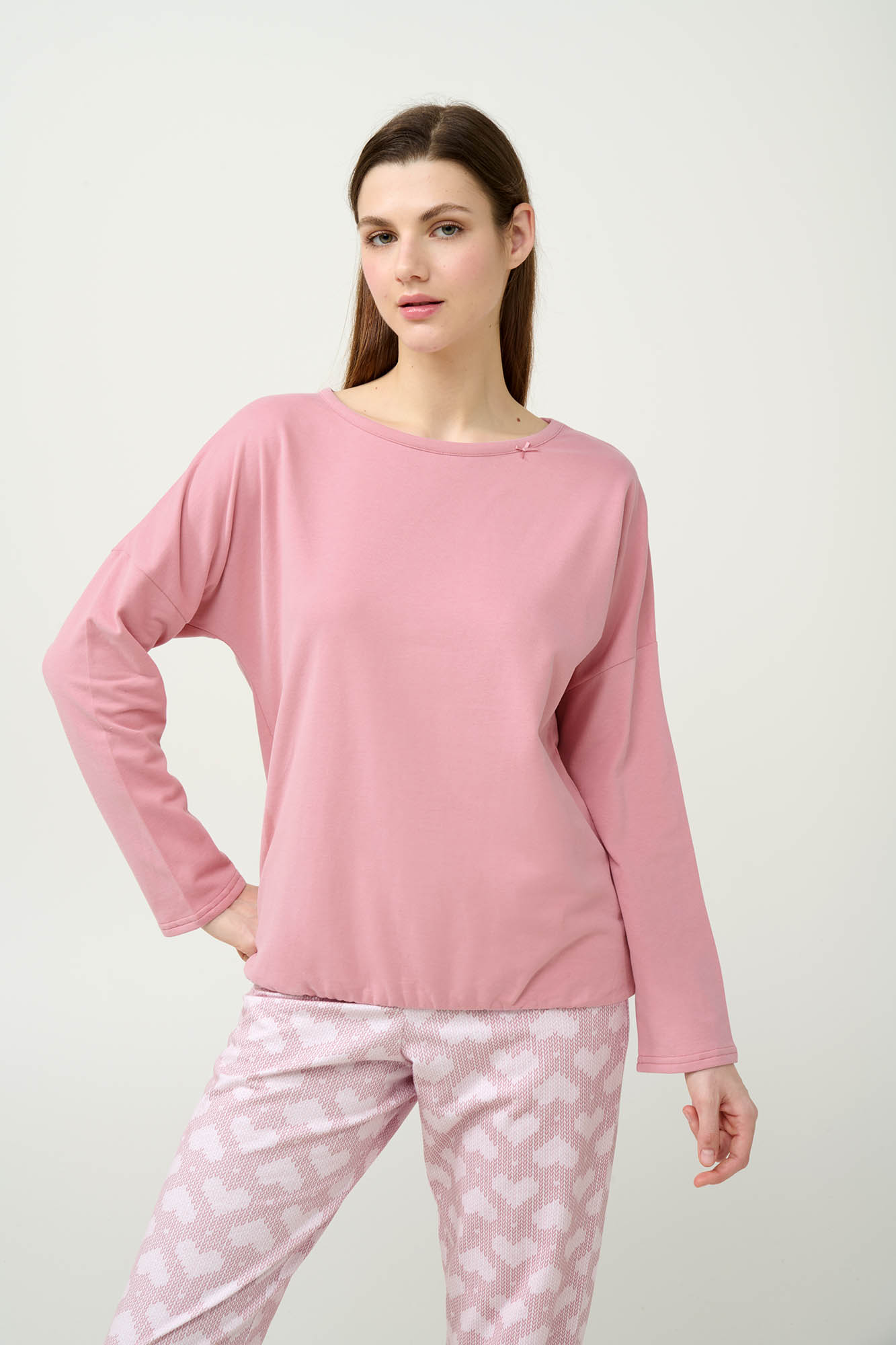 Vamp - Γυναικεία Φούτερ Πυτζάμα με Μανσέτες