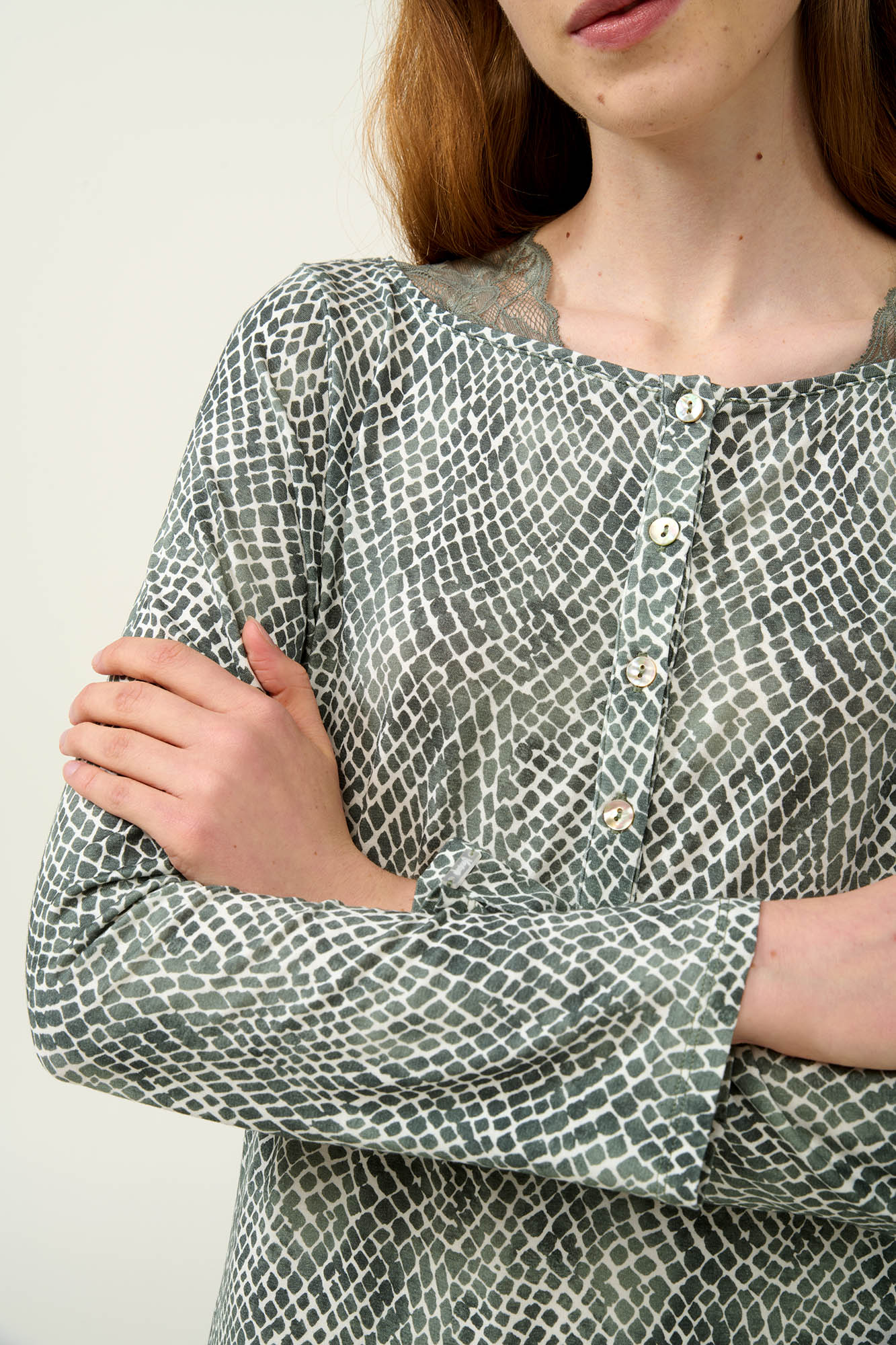 Vamp - Νυχτικό Micromodal με Δαντέλα & Πατιλέτα