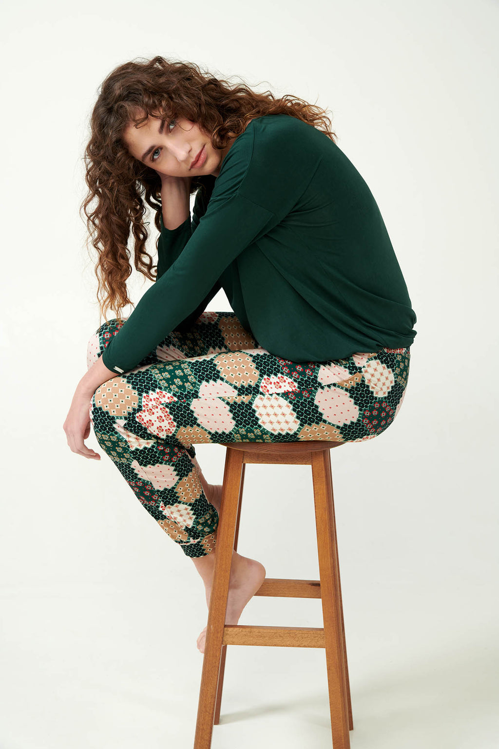 Vamp - Πυτζάμα Viscose με Patchwork Μοτίβο