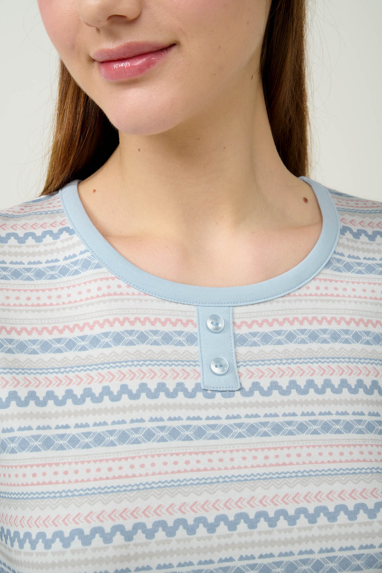 Vamp - Γυναικεία Βαμβακερή Πυτζάμα με Μανσέτες