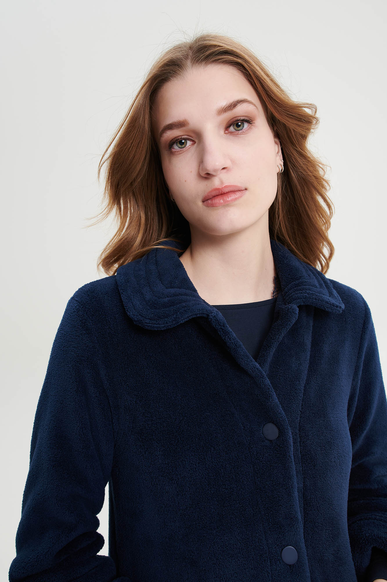 Vamp - Μονόχρωμη Κουμπωτή Ρόμπα