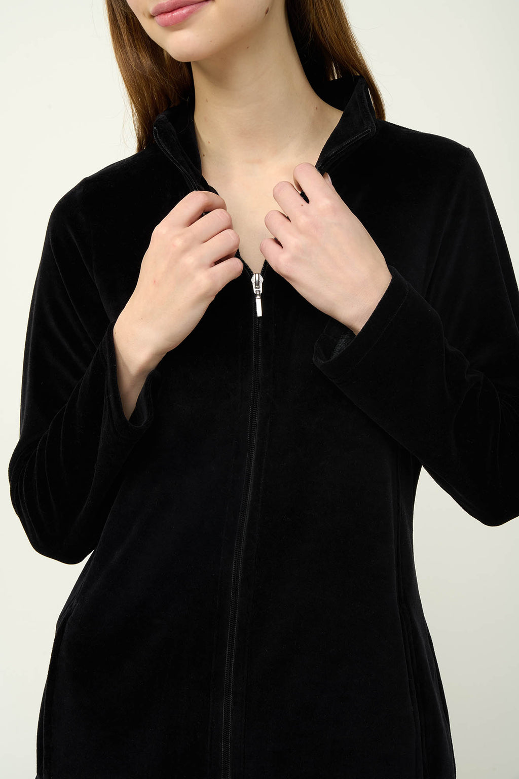 Vamp - Γυναικεία Velvet Φόρμα με Φερμουάρ