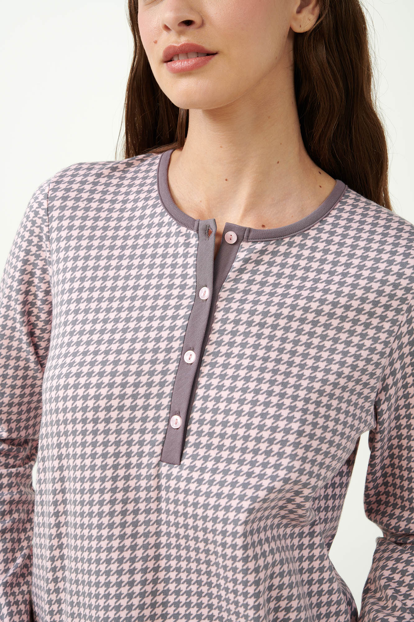 Vamp - Interlock Πυτζάμα Εγκυμοσύνης με Houndstooth Μοτίβο