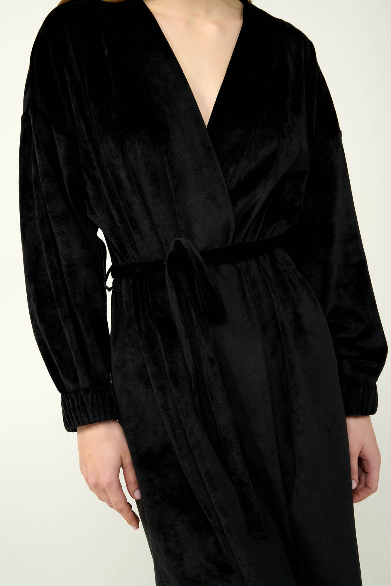 Vamp - Μονόχρωμη Γυναικεία Velvet Ρόμπα