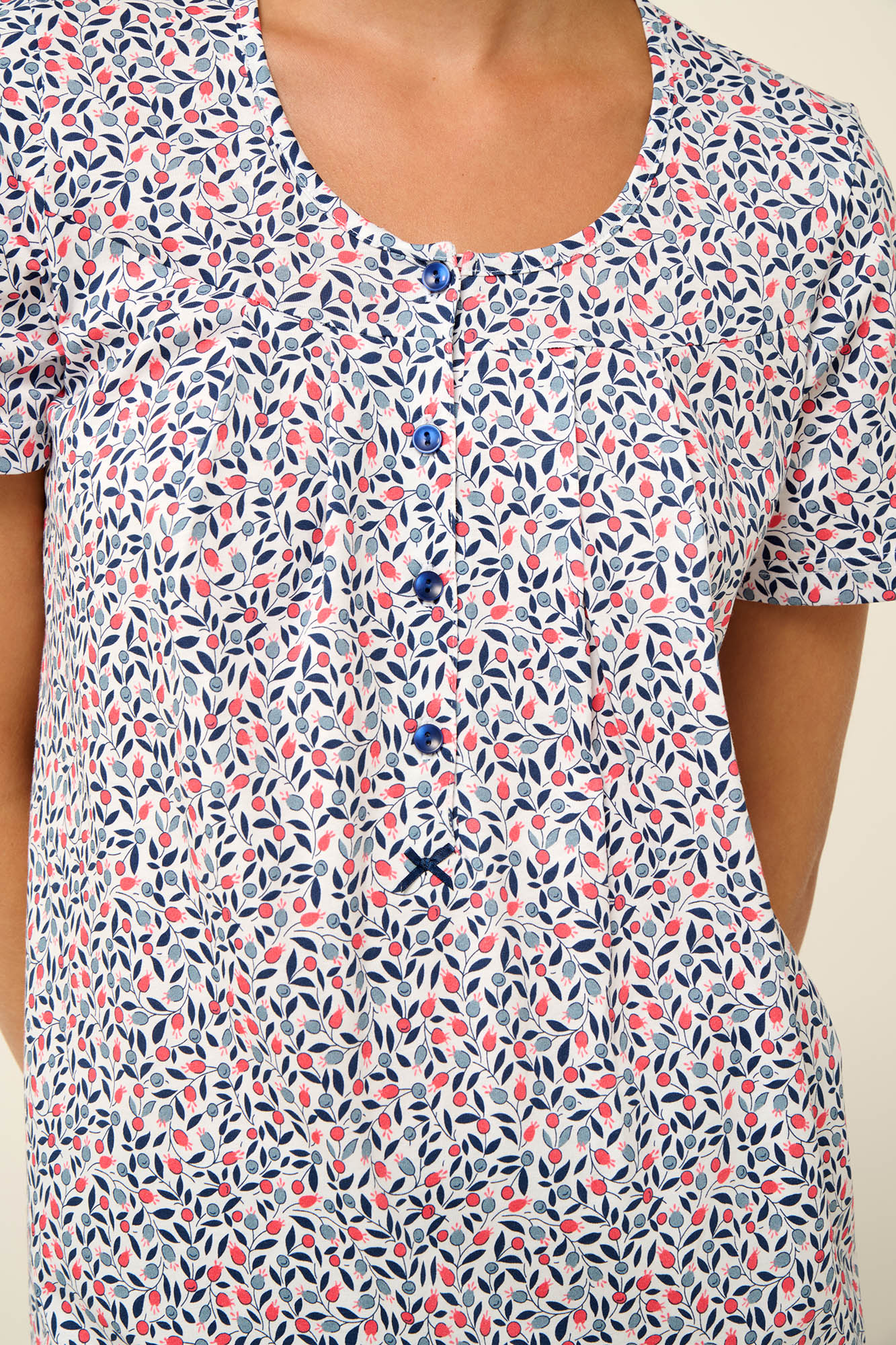 Vamp - Βαμβακερή Γυναικεία Πυτζάμα με Κάπρι Παντελόνι