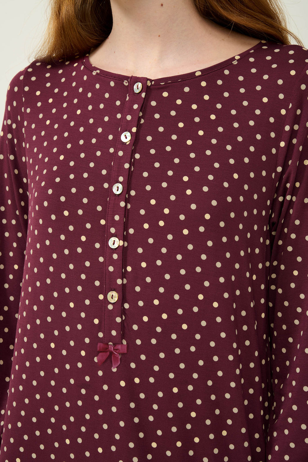 Vamp - Micromodal Πουά Νυχτικό με Πατιλέτα