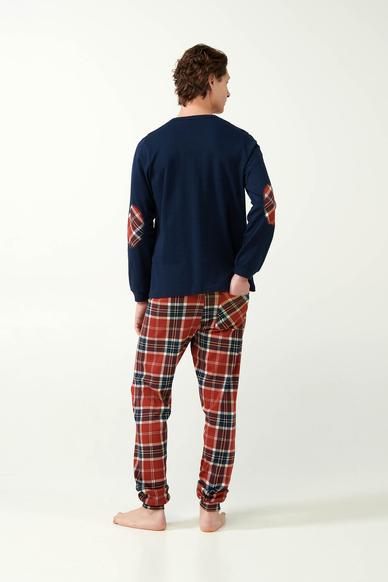 Vamp - Χριστουγεννιάτικες Ανδρικές Πυτζάμες με Ταρτάν Μοτίβο