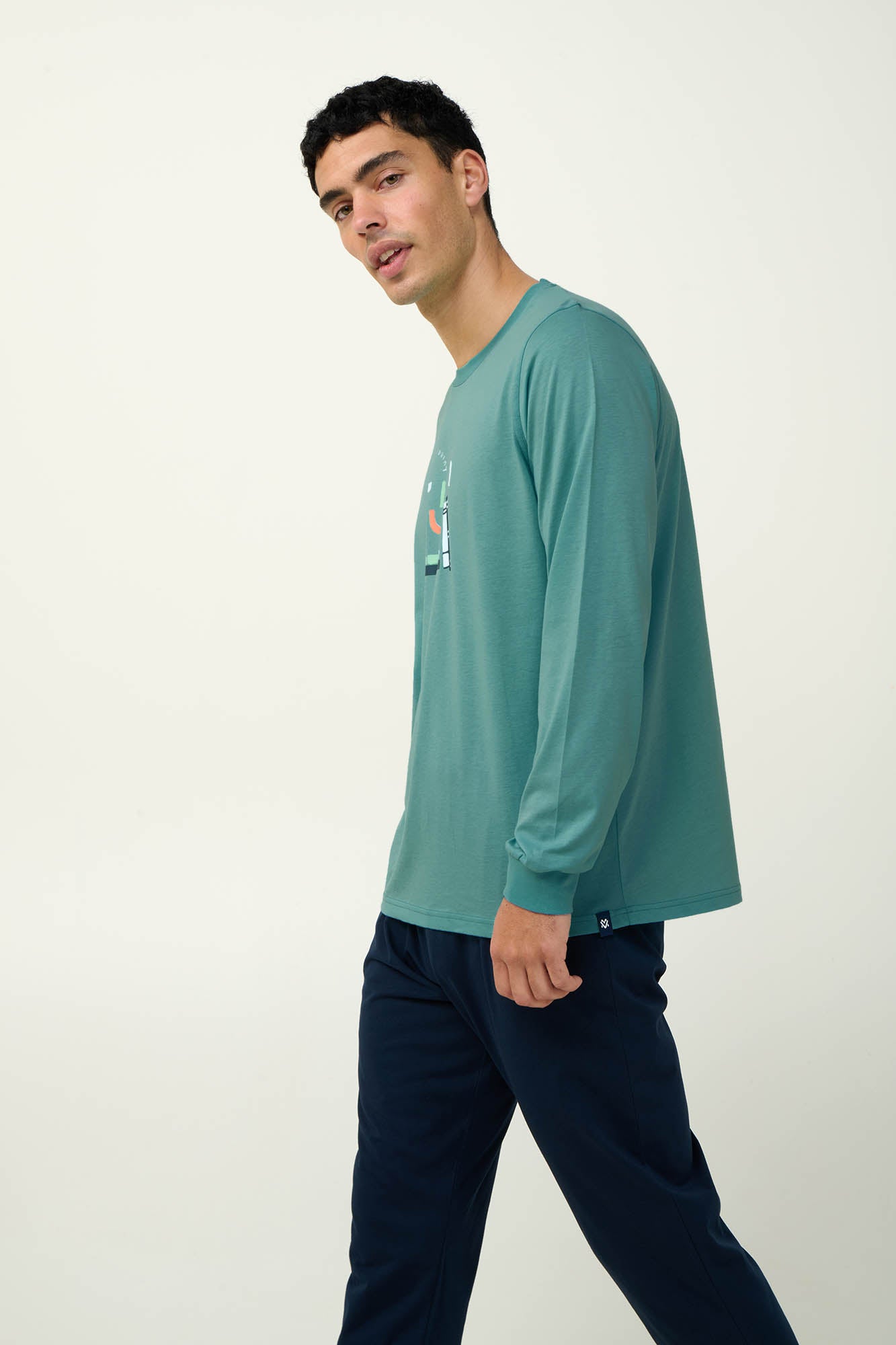 Vamp - Ανδρική Βαμβακερή Πυτζάμα με Μανσέτες