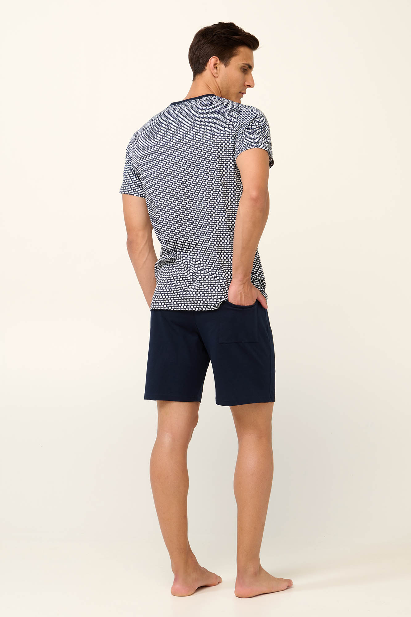 Vamp - Βαμβακερή Ανδρική Πυτζάμα με V Λαιμόκοψη