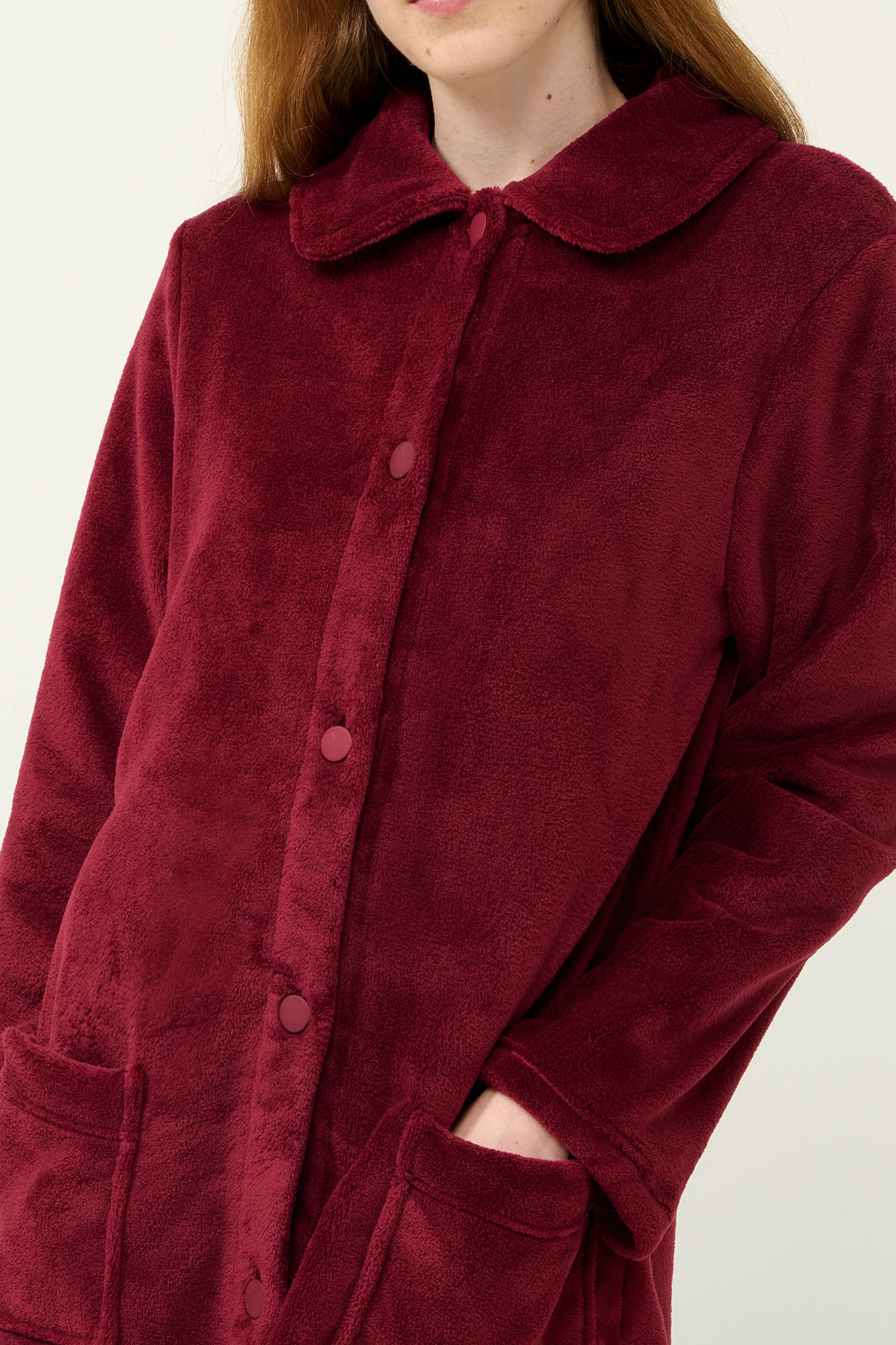 Vamp - Γυναικεία Κουμπωτή Fleece Ρόμπα