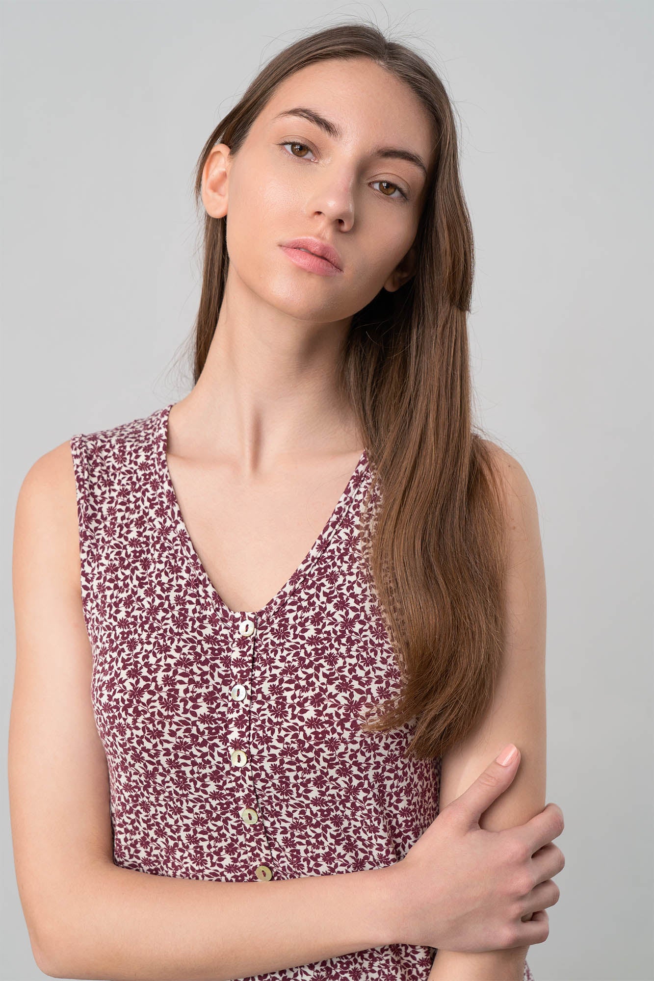 Vamp - Φλοράλ Νυχτικό με Πατιλέτα