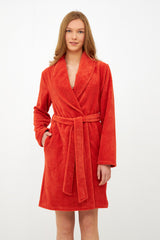 Harmony - Ρόμπα Μονόχρωμη Bamboo/Cotton Σταυρωτή Orange