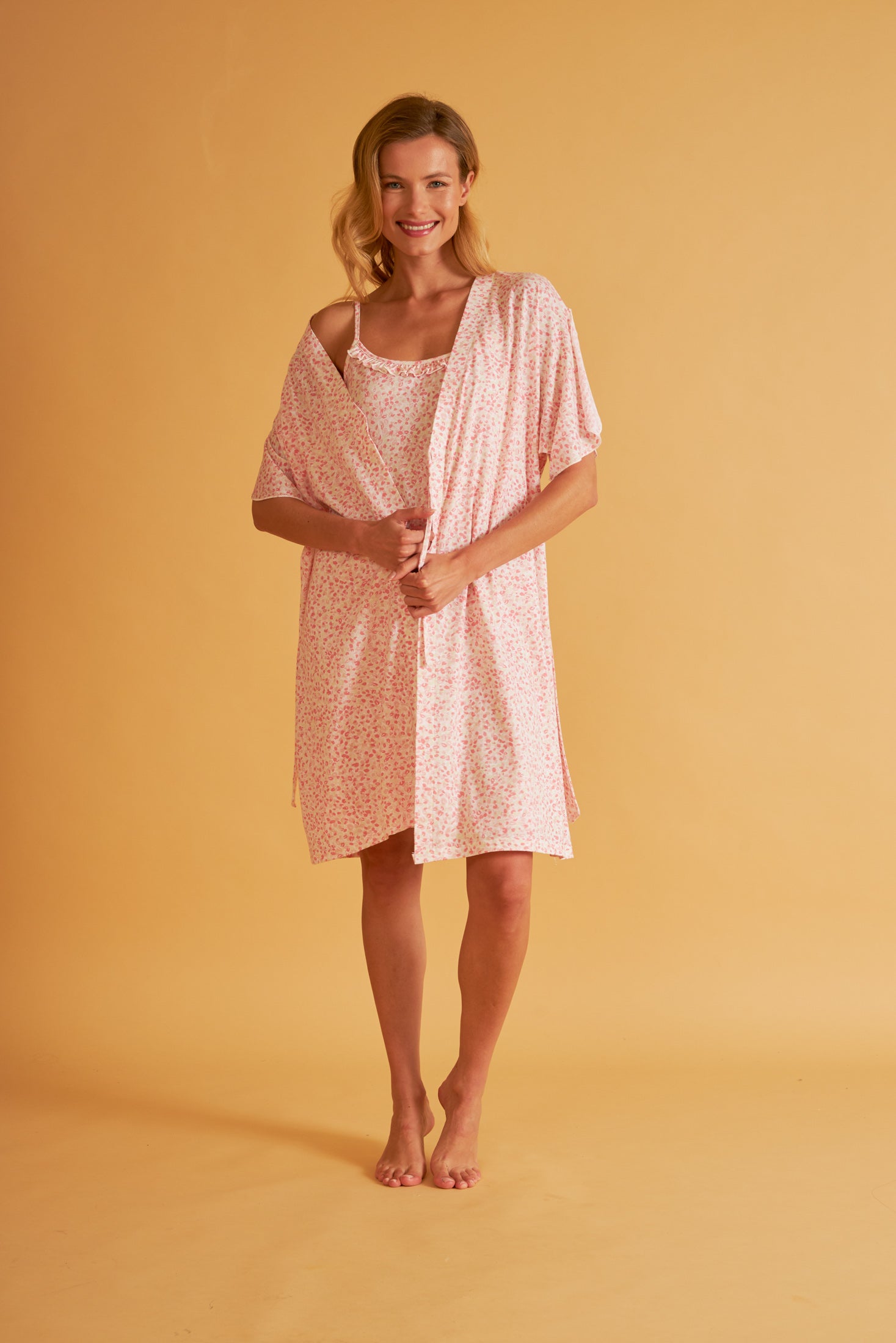Harmony - Γυναικεία Ρόμπα Cotton/Modal Εμπριμέ