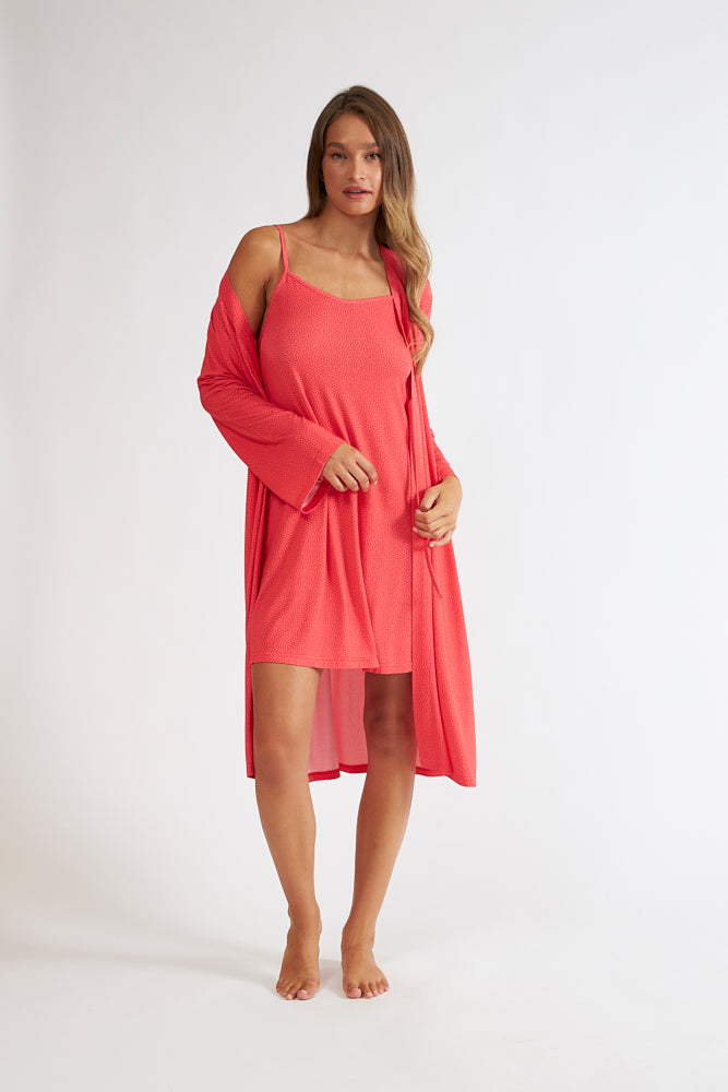 Harmony - Ρόμπα Πουά Σταυρωτή Micro Modal  Pomegranate