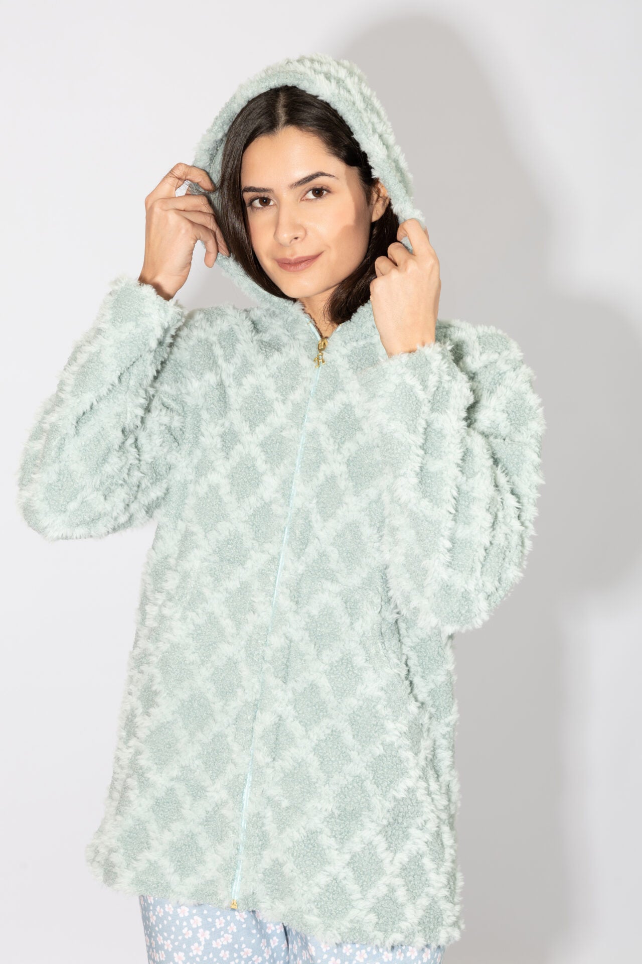 Harmony - Fleece Ζακάρ Ζακέτα Με Κουκούλα  Mint