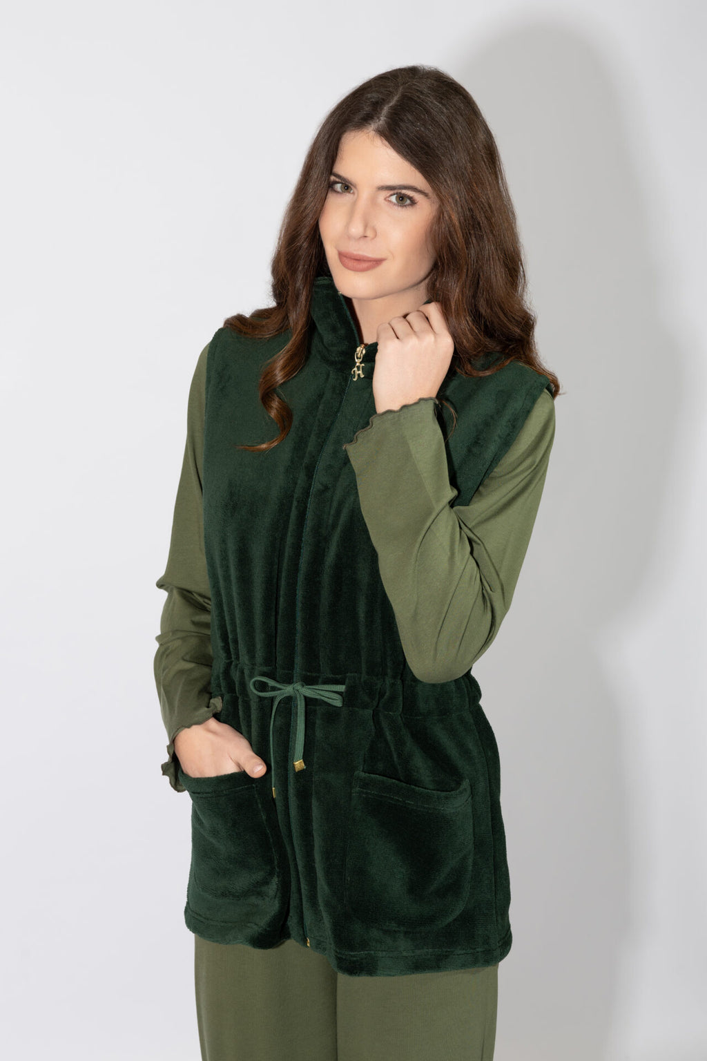 Harmony - Fleece Ζακέτα Αμάνικη  Green