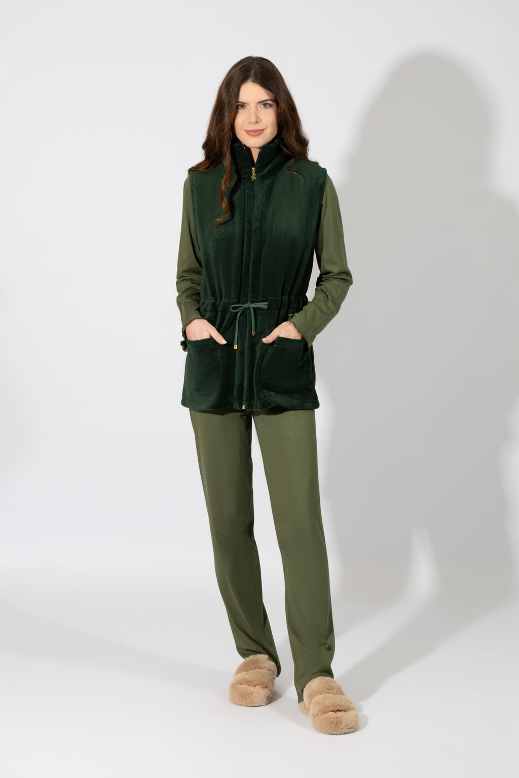 Harmony - Fleece Ζακέτα Αμάνικη  Green