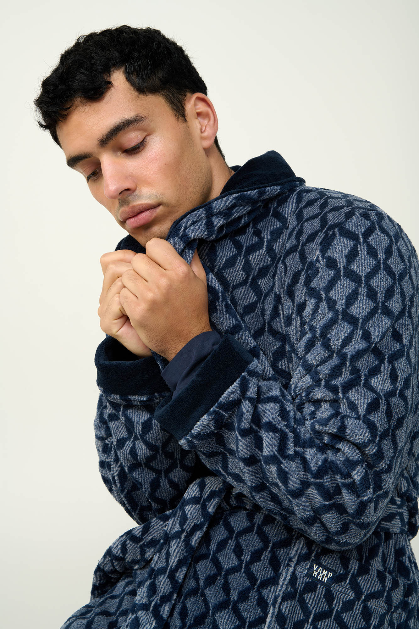 Vamp - Ανδρική Σταυρωτή Fleece Ρόμπα