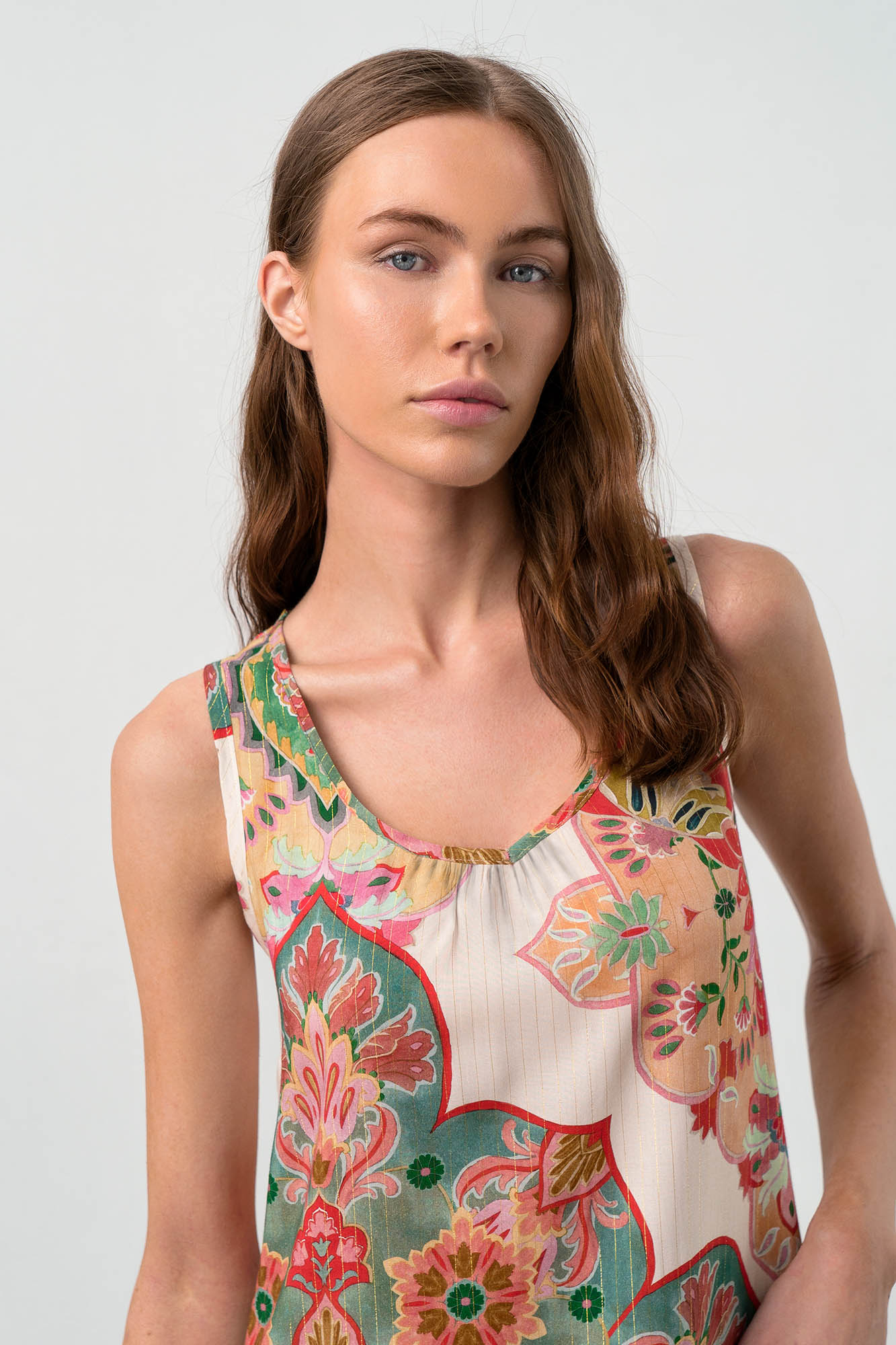 Vamp - Εμπριμέ Αμάνικο Φόρεμα