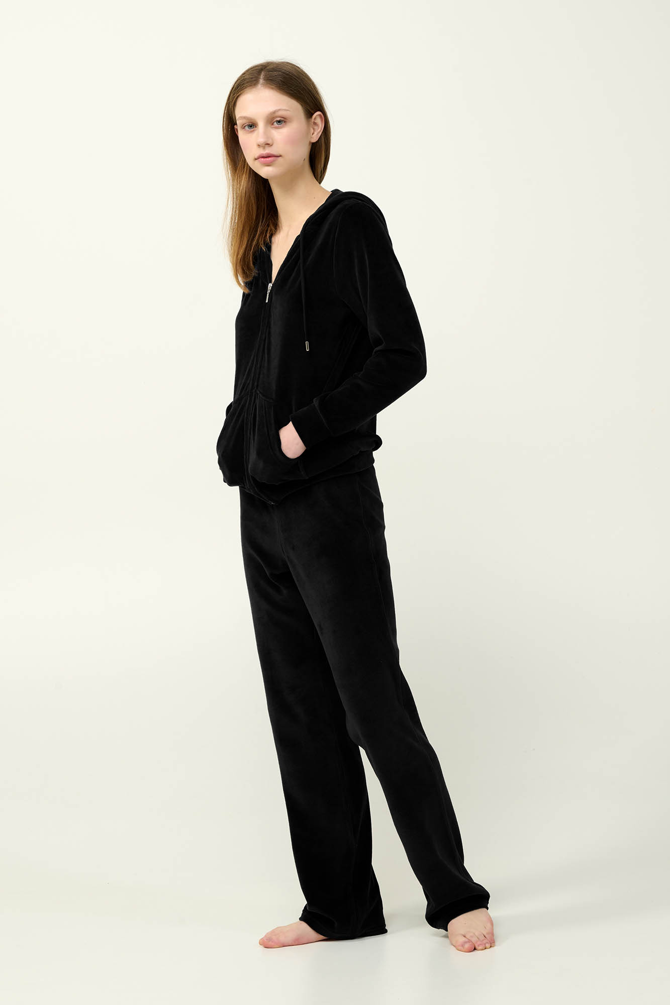 Vamp - Γυναικεία Velvet Φόρμα με Κουκούλα