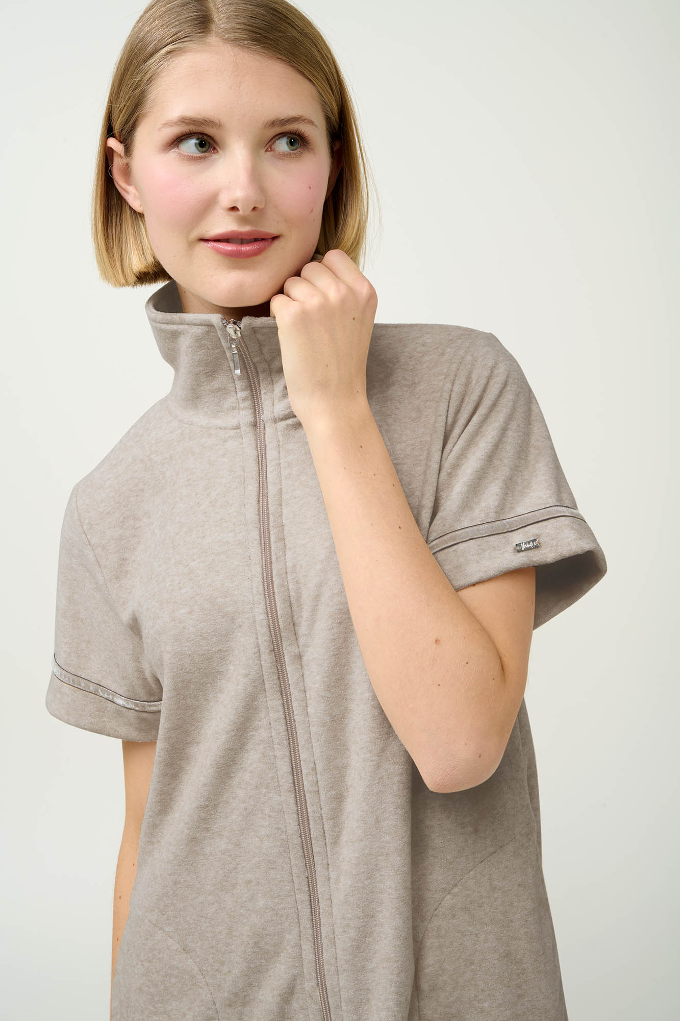 Vamp - Γυναικείο Frottee Ρόμπα με Κοντό Μανίκι